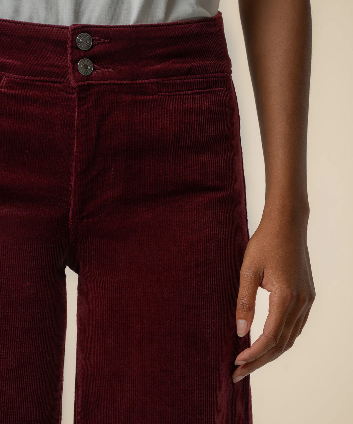 Meg Corduroy Wide Leg Pant - Dark Cherry | Kut From The Kloth