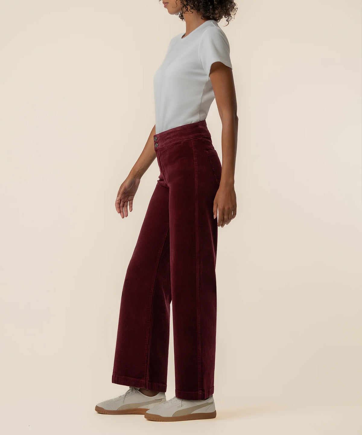 Meg Corduroy Wide Leg Pant - Dark Cherry | Kut From The Kloth