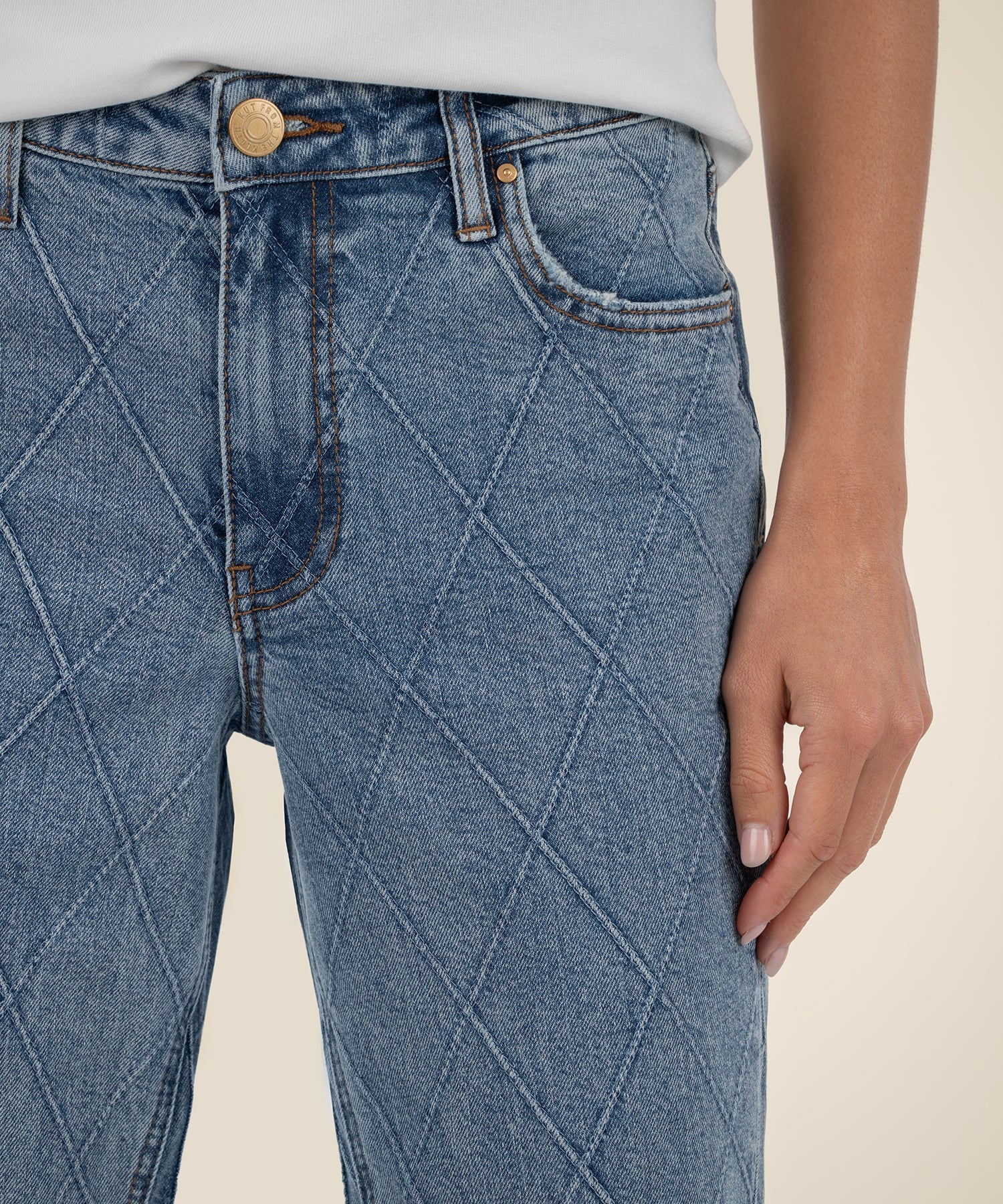 Kelsey High Rise Ankle Flare Leg - Abloom | KUT