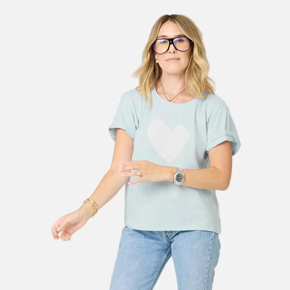 Suke Imperfect Heart Tee - Sea Salt/Cream | Kerri Rosenthal