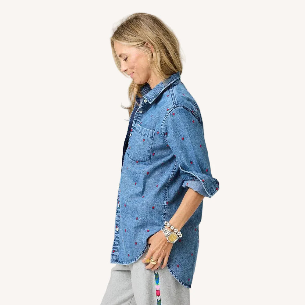 Mia Tiny Hearts Denim Shirt | Kerri Rosenthal