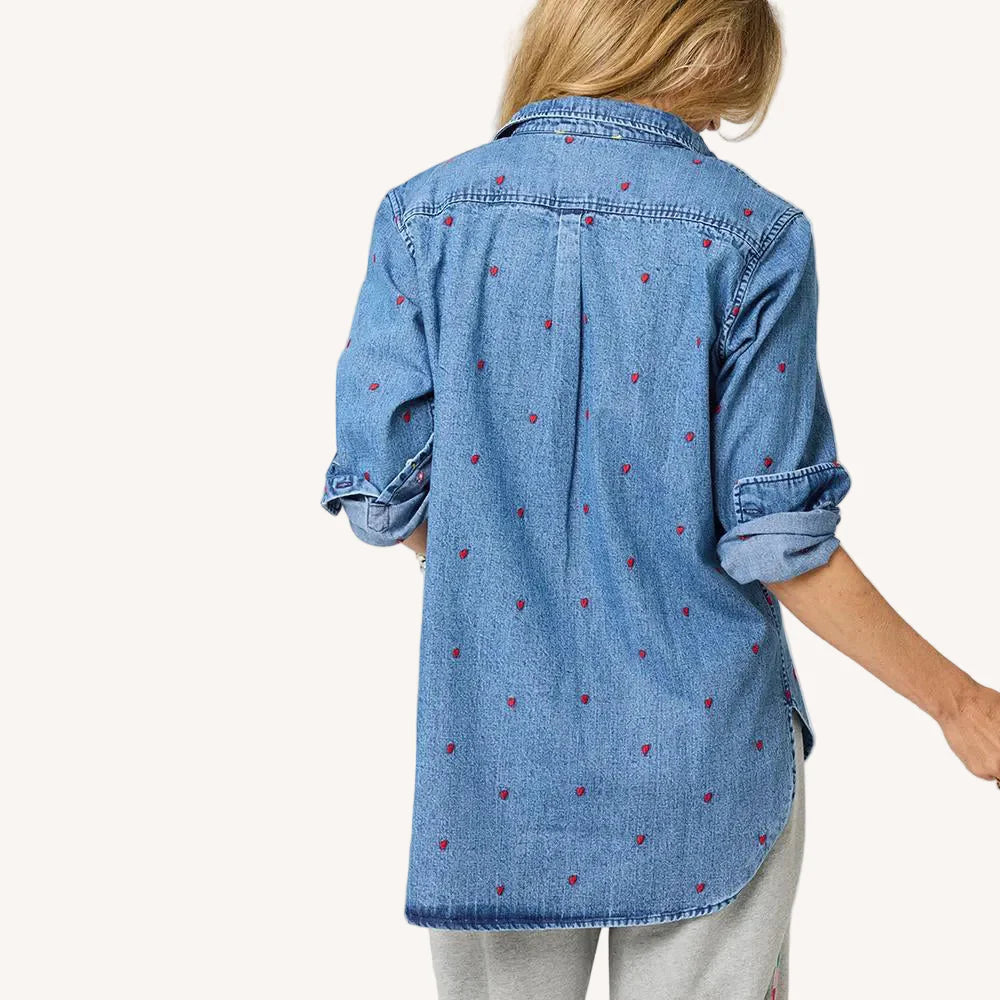 Mia Tiny Hearts Denim Shirt | Kerri Rosenthal