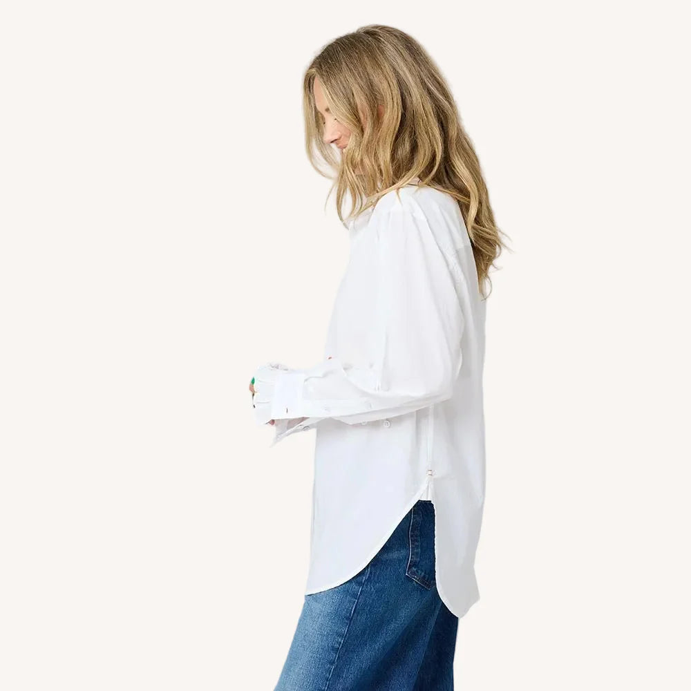 Mia Ruffle Shirt - White | Kerri Rosenthal