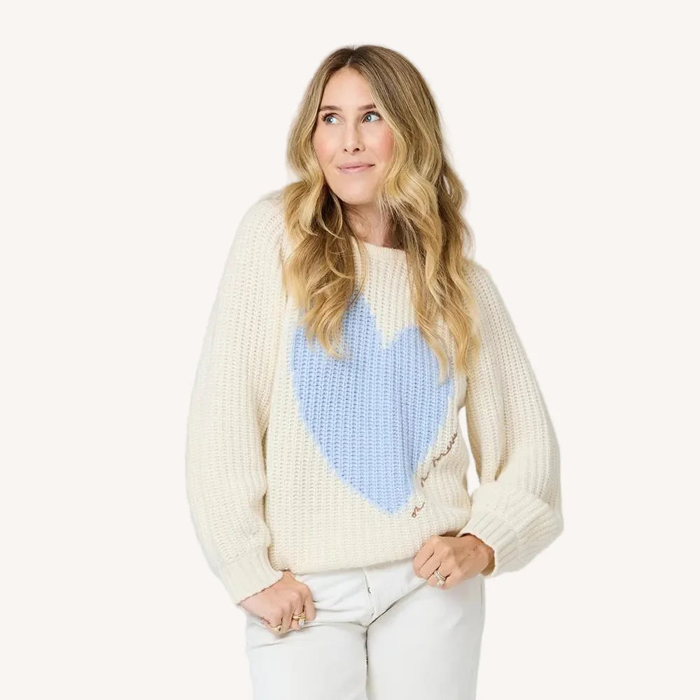 Ricki Imperfect Heart Sweater - Cream | Kerri Rosenthal