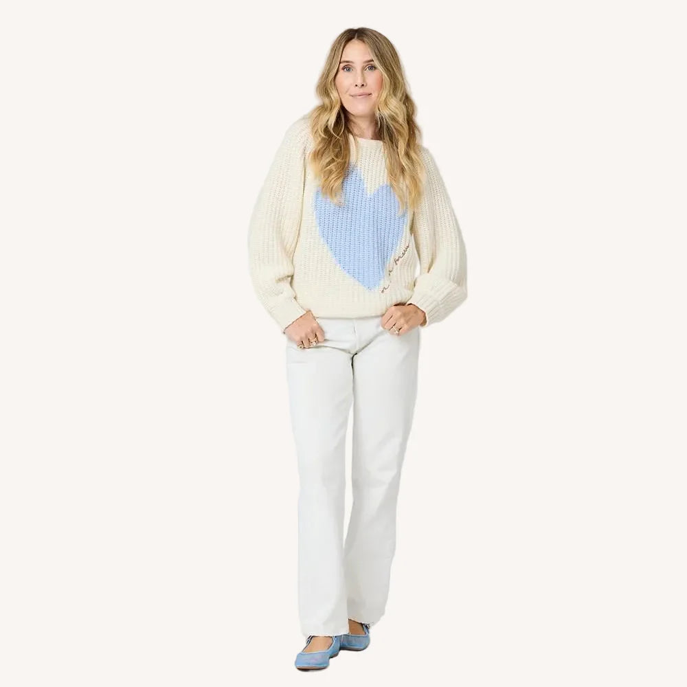 Ricki Imperfect Heart Sweater - Cream | Kerri Rosenthal