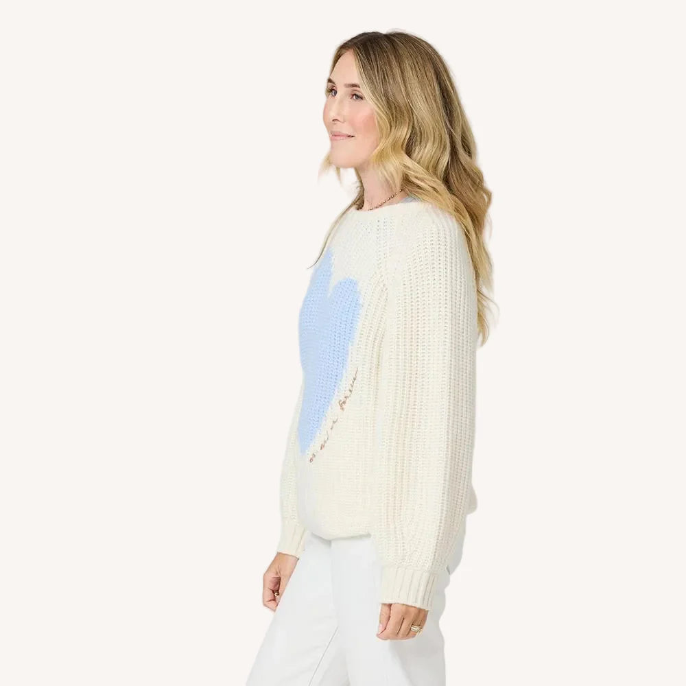 Ricki Imperfect Heart Sweater - Cream | Kerri Rosenthal