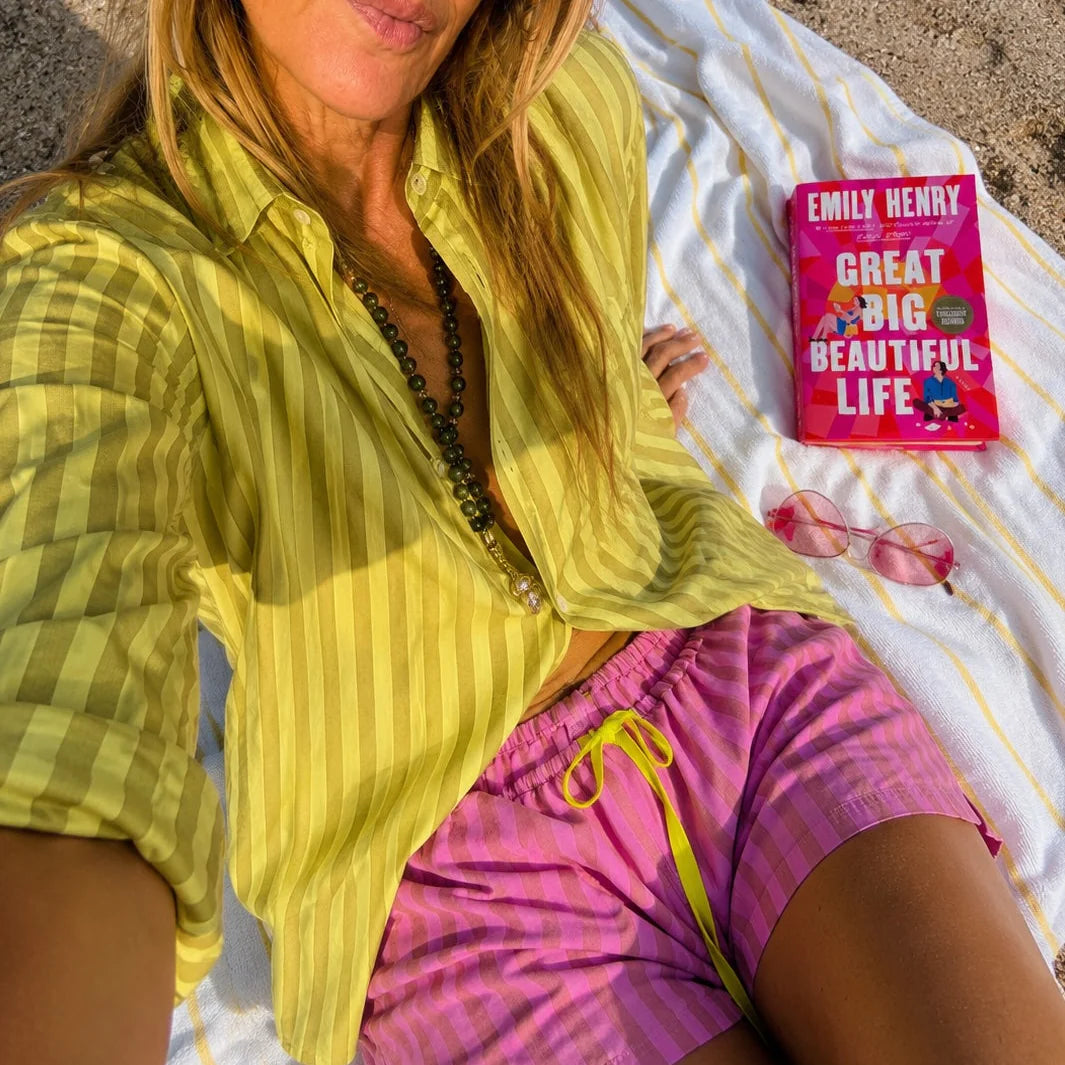Weekend Stripe Short - Palm Pink/Cali Rose | Kerri Rosenthal