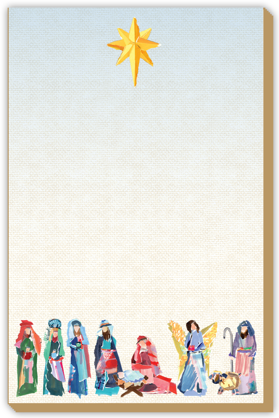 Nativity Scene with Star Luxe Large Notepad