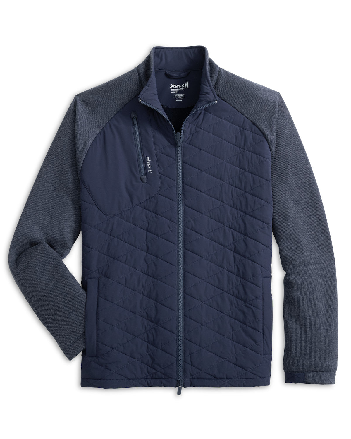 Weller Lightweight Mixed Media Fleece Jacket - Navy | Johnnie-O