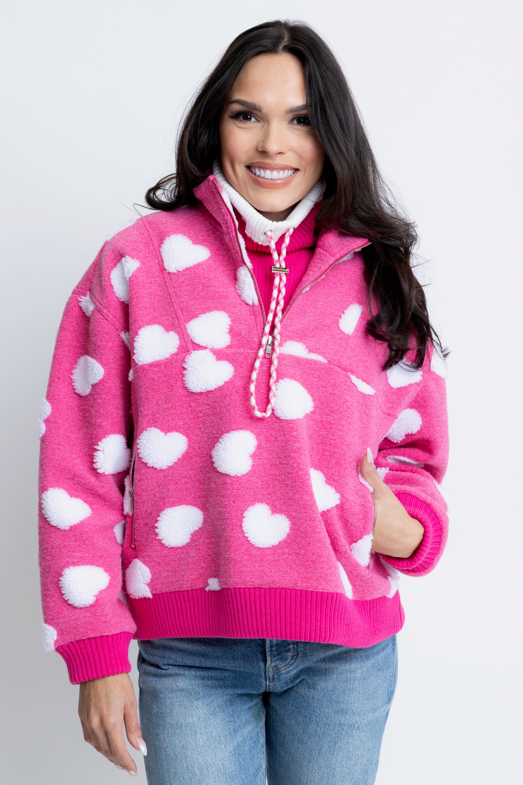 Heart Fleece Pullover | KARLIE