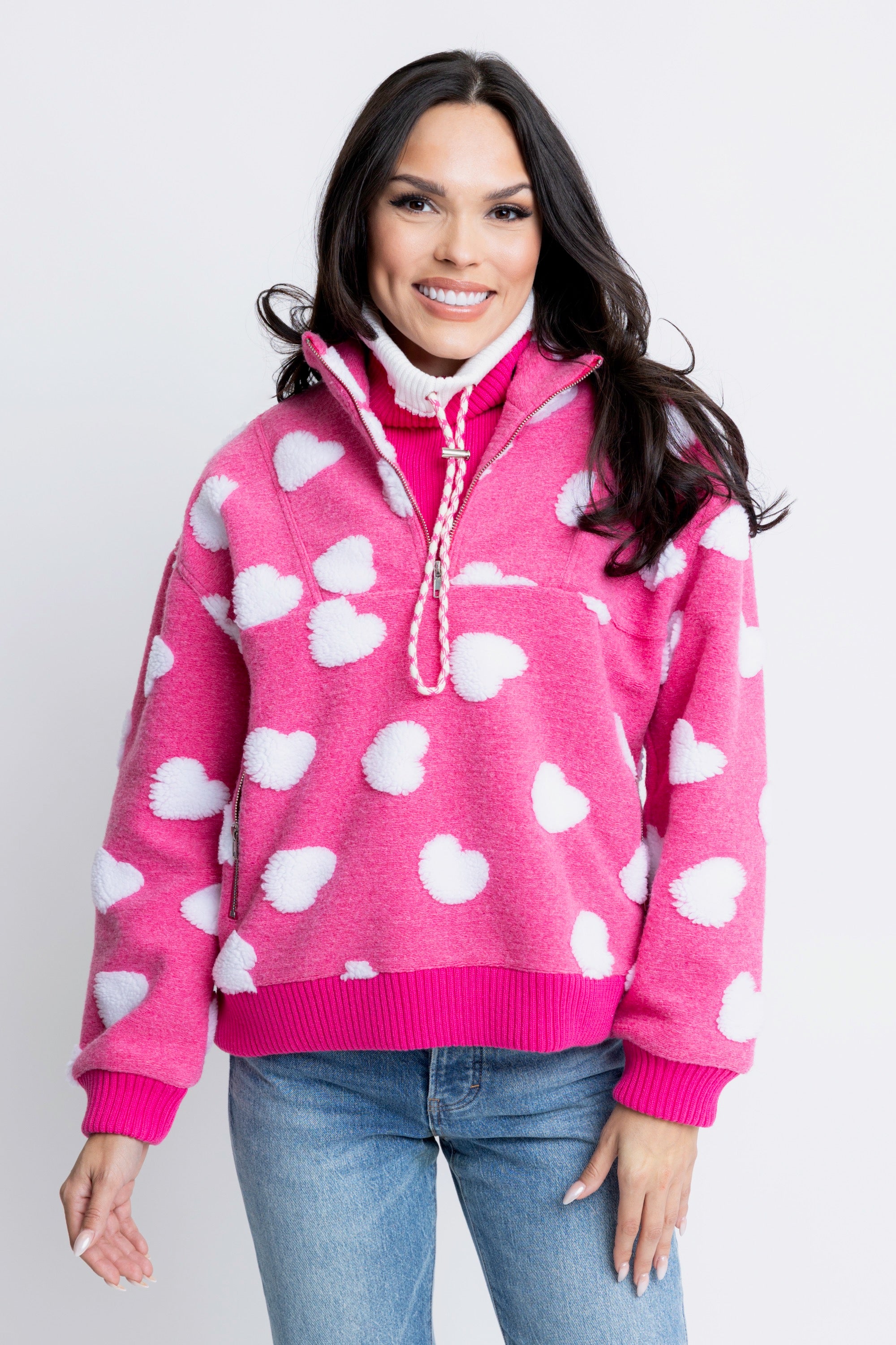 Heart Fleece Pullover | KARLIE