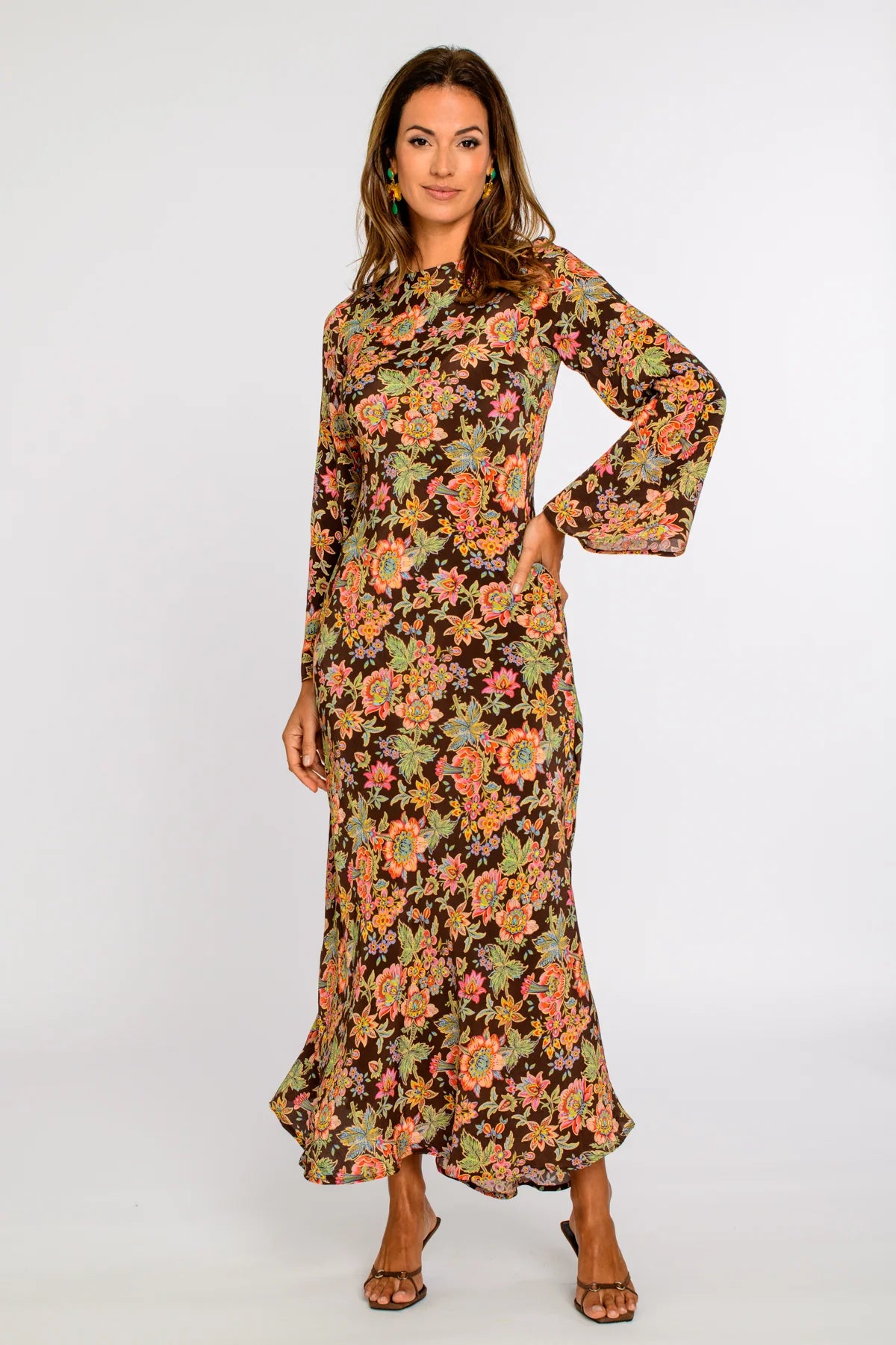Lily Dress in Wallflower Brown | Elizabeth James The Label