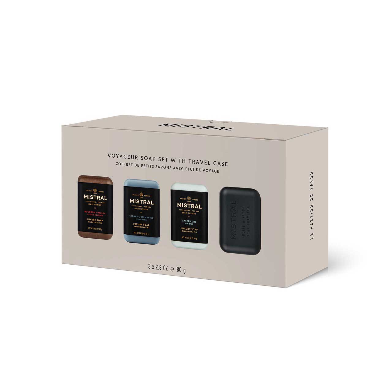 Men's Voyageur 3 Soap Set with Travel Case | Mistral