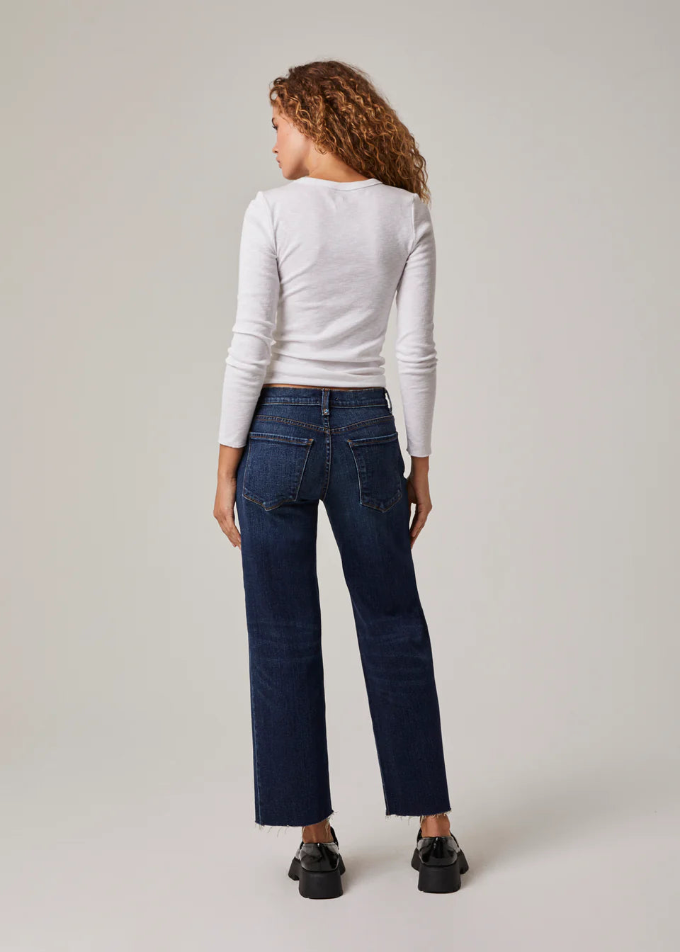 Vincent Mid Rise Wide Leg Jeans - Dark Duval Wash | Edyson