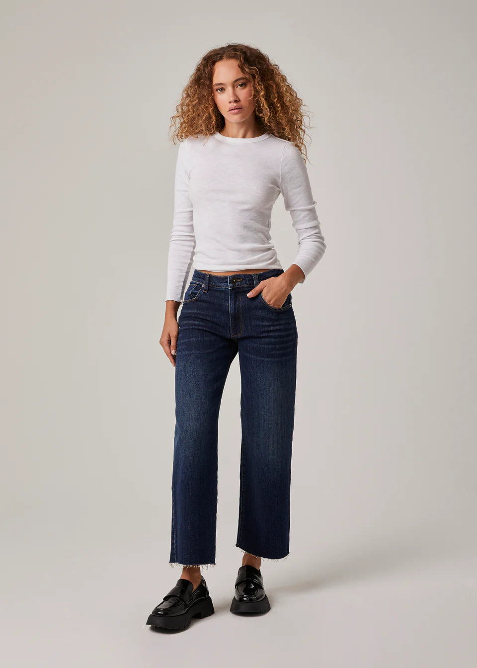 Vincent Mid Rise Wide Leg Jeans - Dark Duval Wash | Edyson