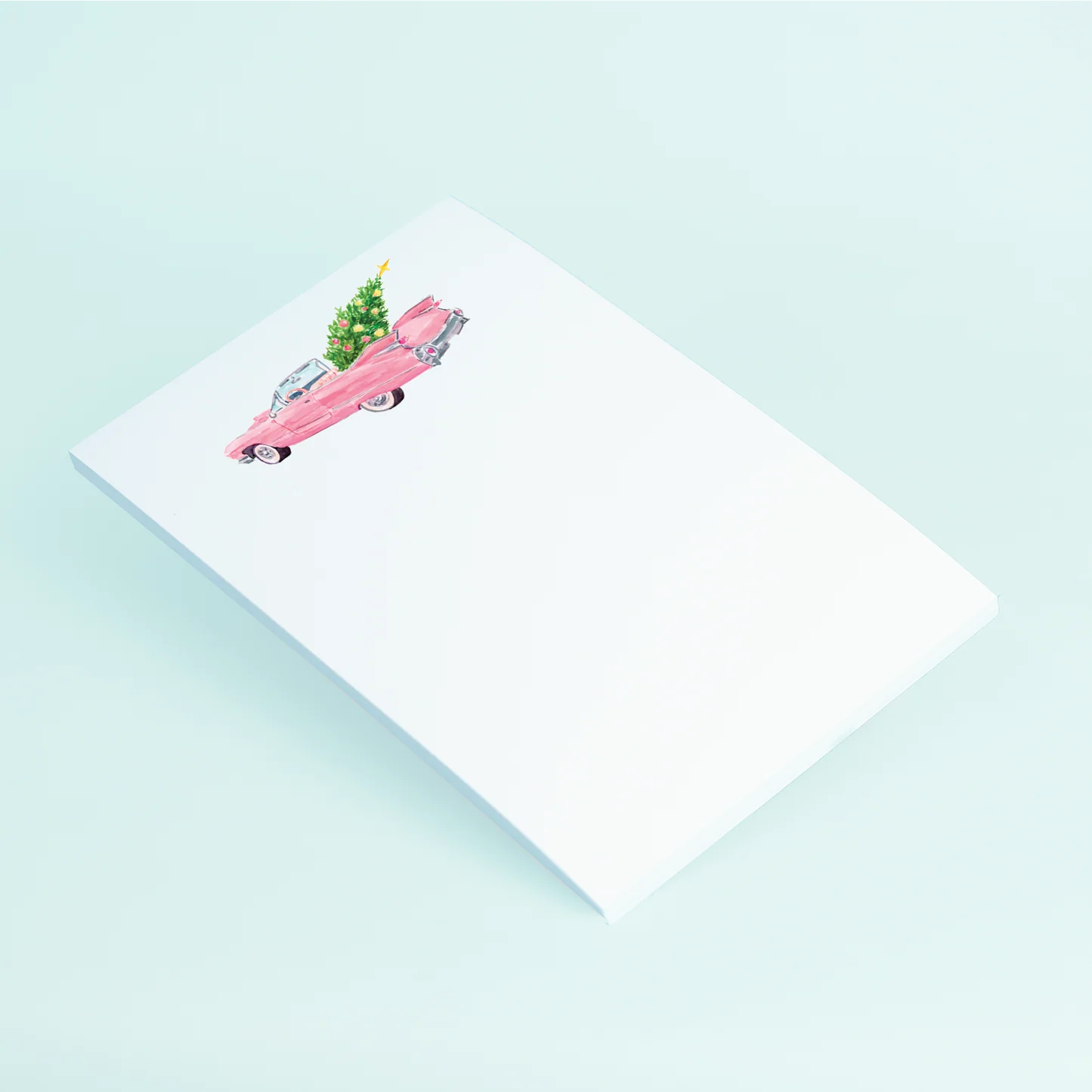 Pink Christmas Cadillac Notepad | Taylor Paladino