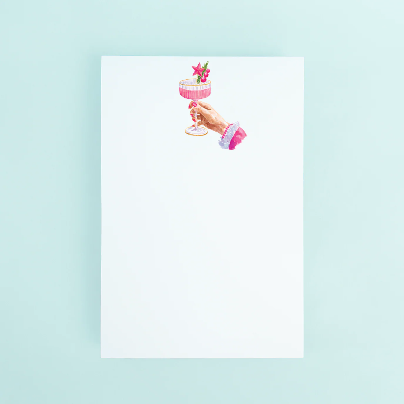 Pink Christmas Cocktail Notepad | Taylor Paladino
