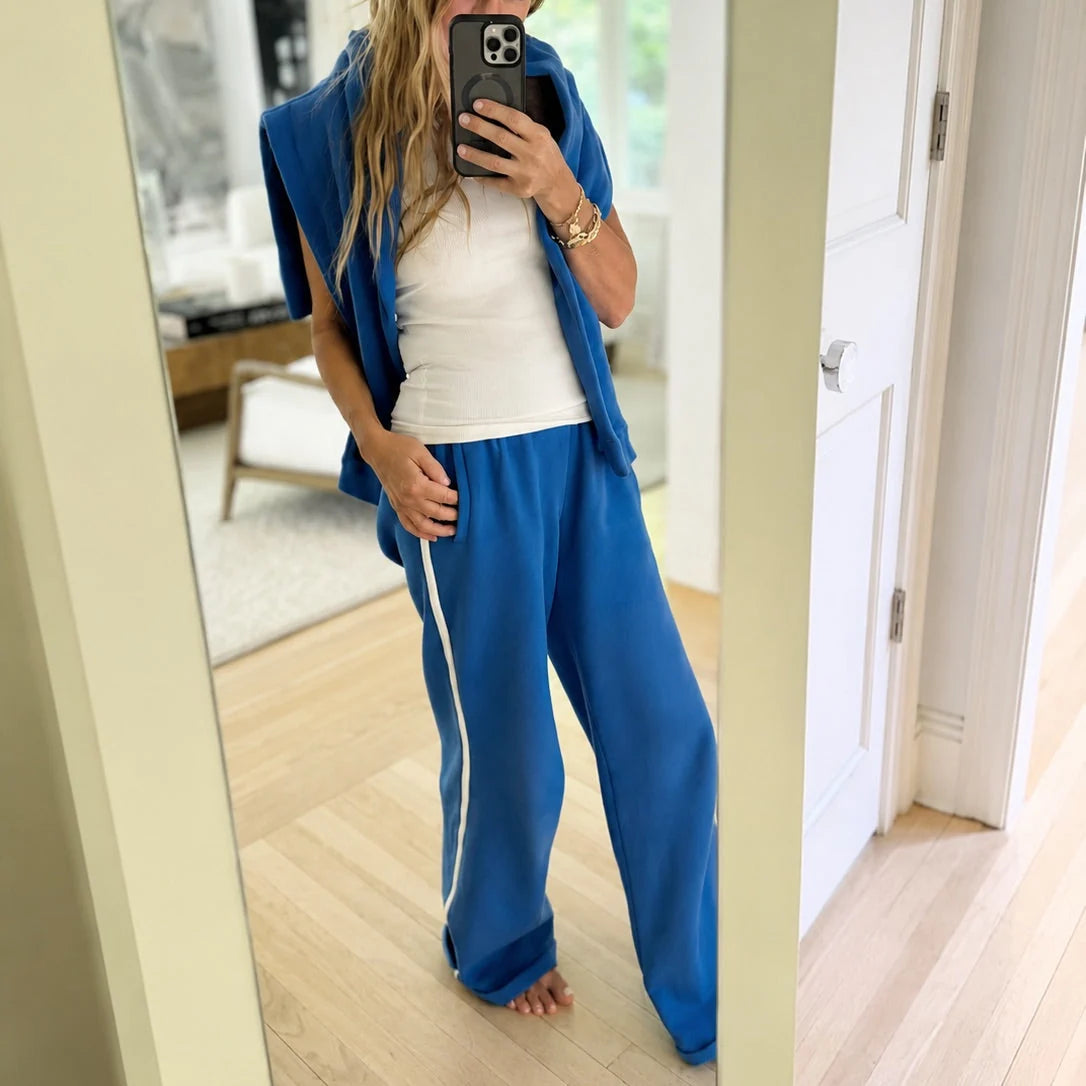 Weekend Palazzo Sweatpants - Electric Blue | Kerri Rosenthal