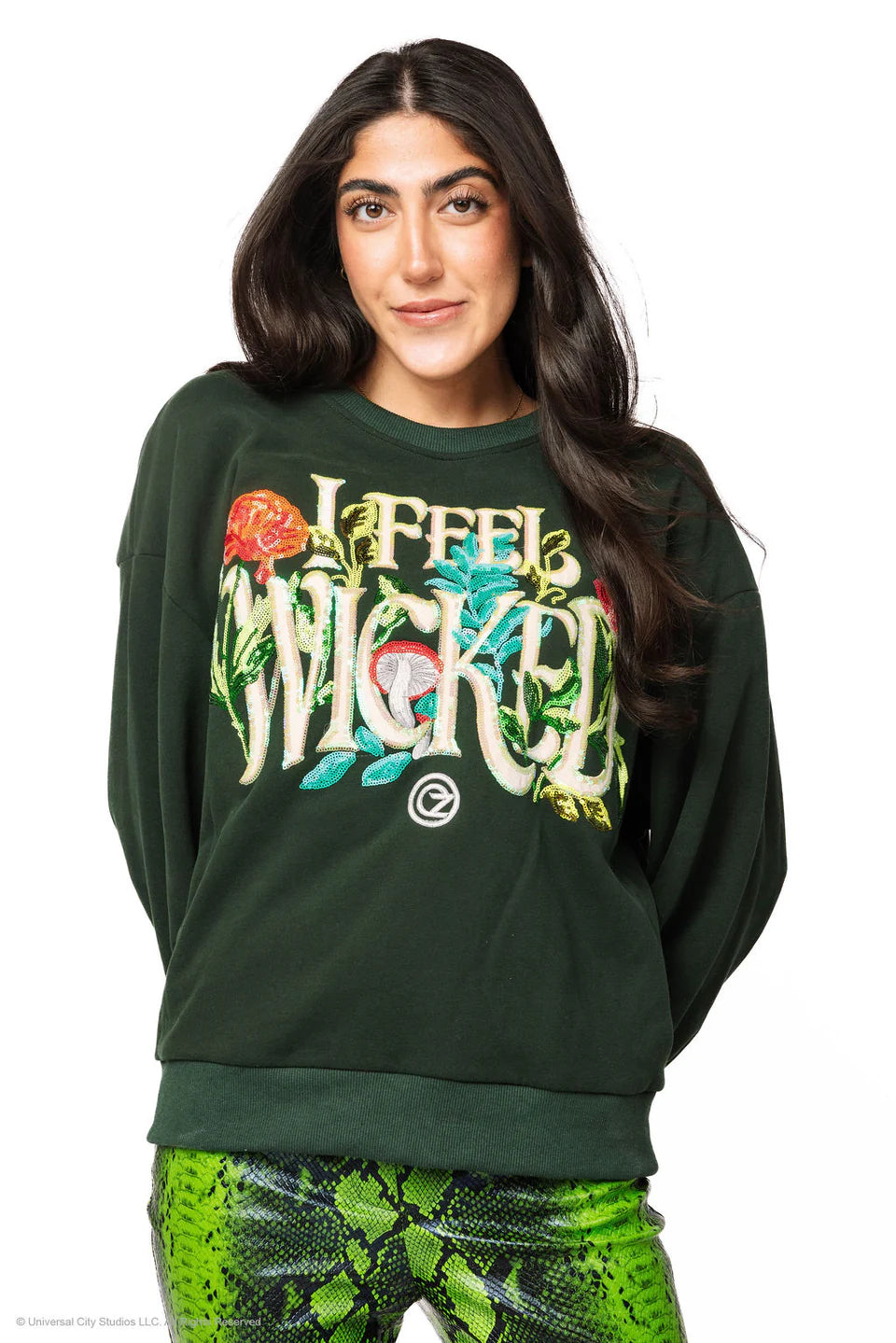 Licensed Forest Green 'I Feel Wicked' Sweatshirt  | Queen of Sparkles