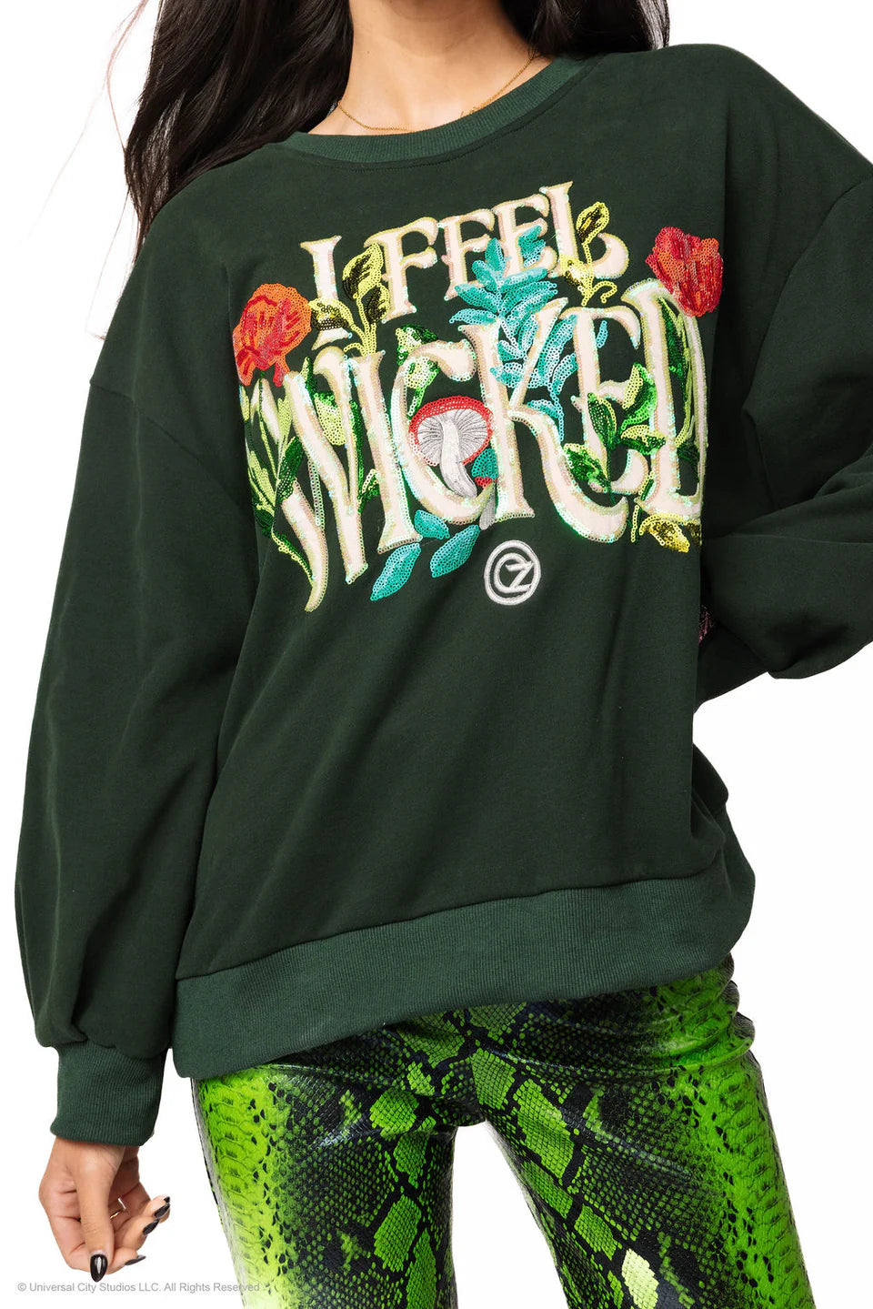 Licensed Forest Green 'I Feel Wicked' Sweatshirt  | Queen of Sparkles