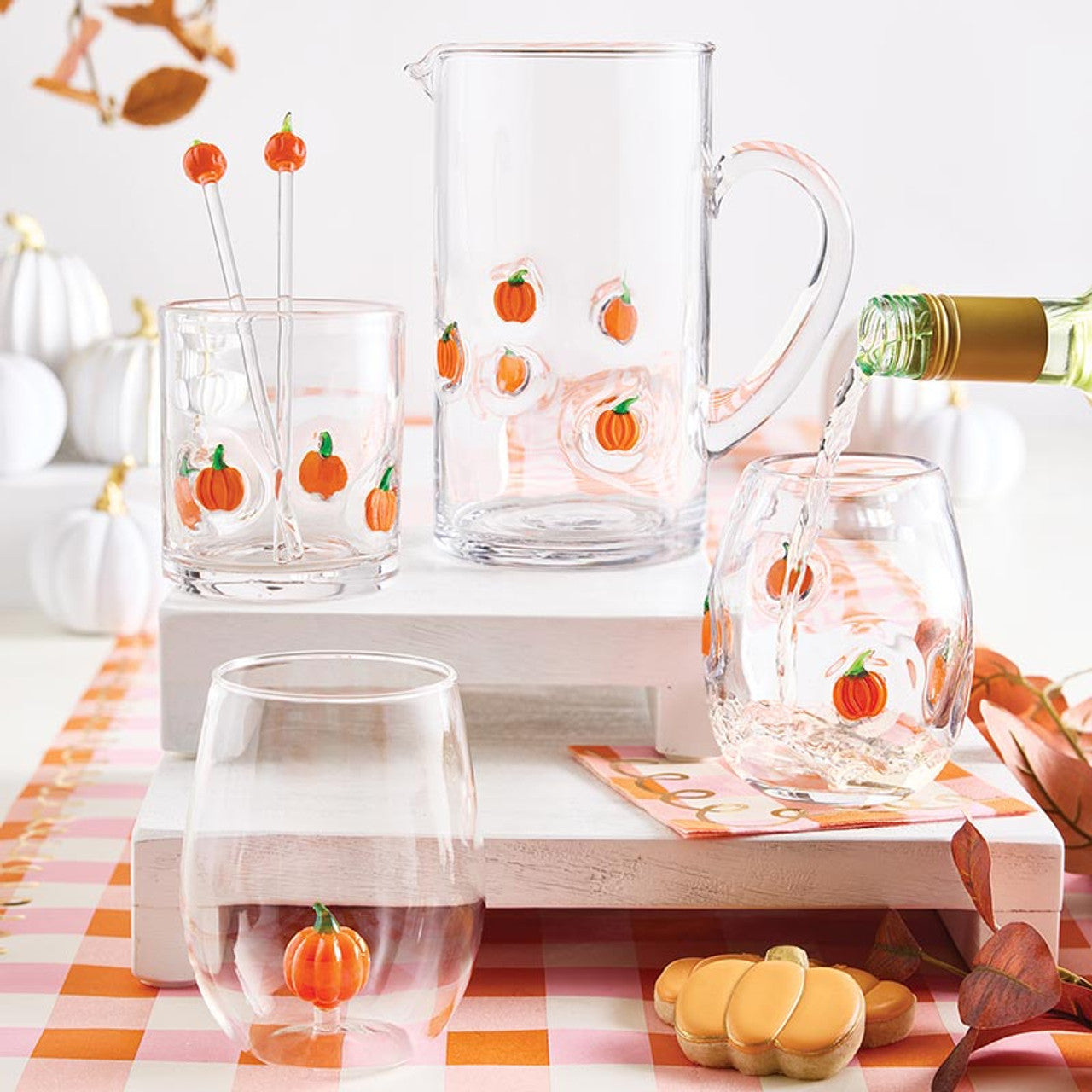 Pumpkin Icon Glass Pitcher