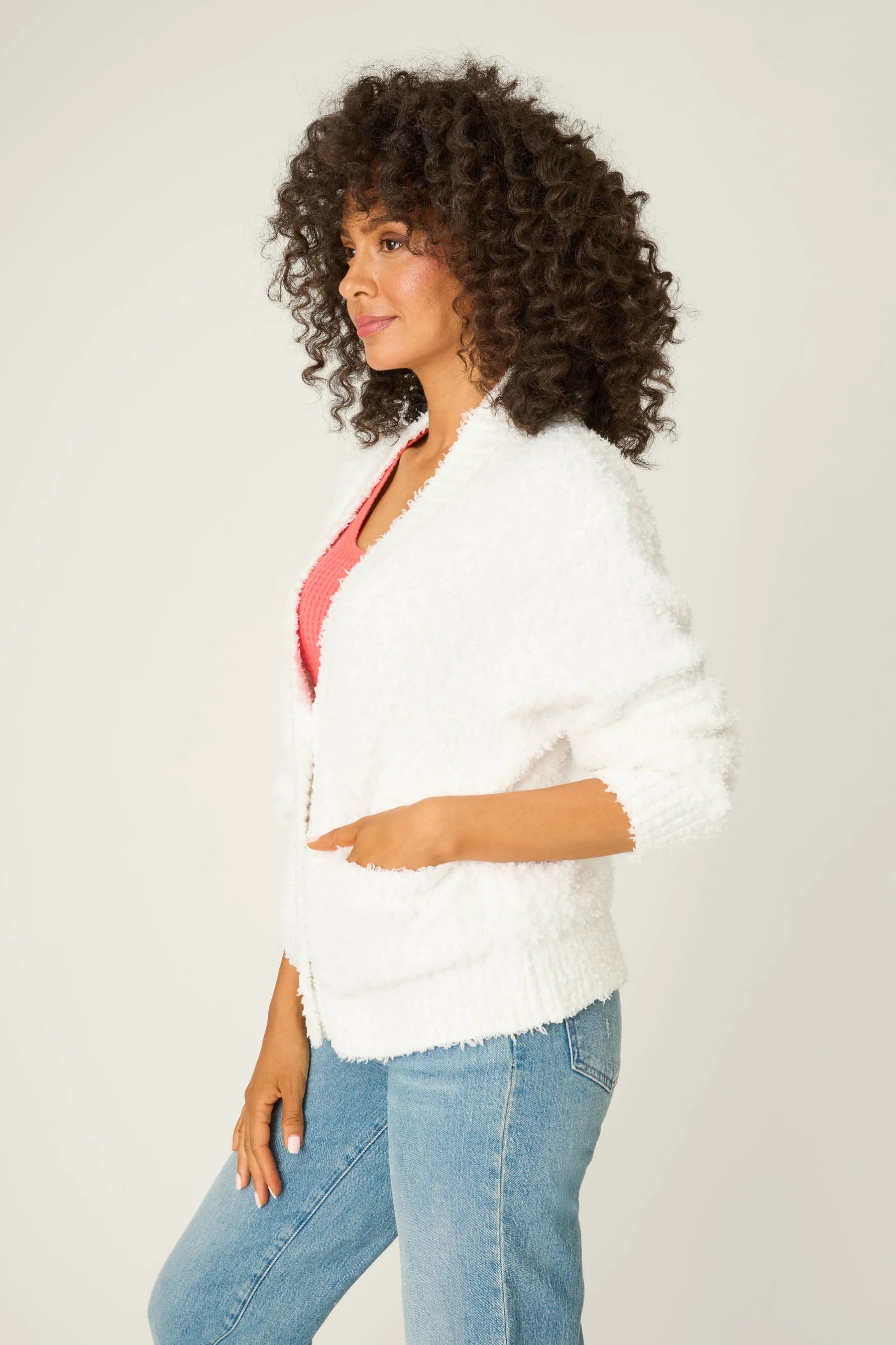 Bundle Up Boucle Cardigan - Ivory | P.J. Salvage