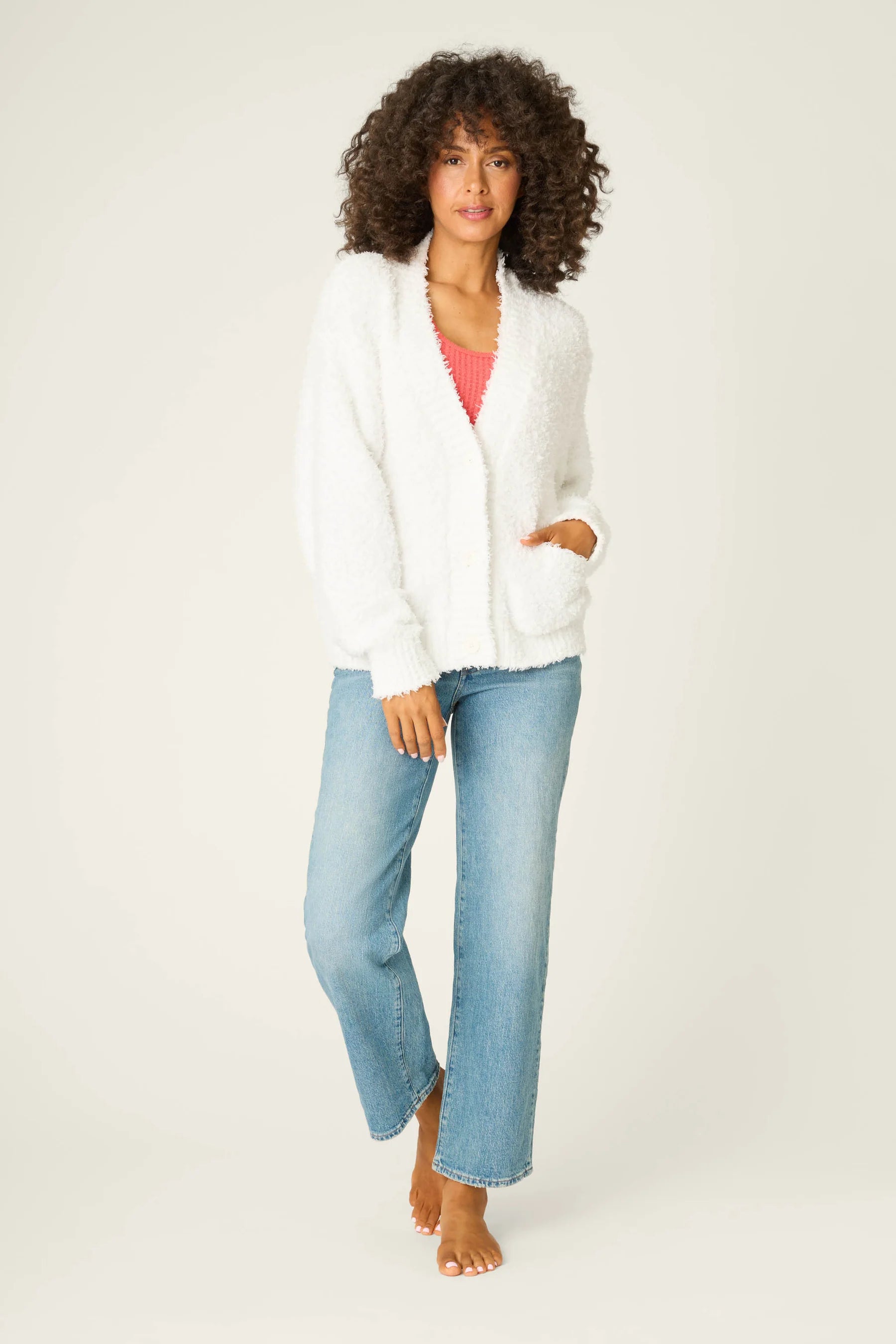 Bundle Up Boucle Cardigan - Ivory | P.J. Salvage