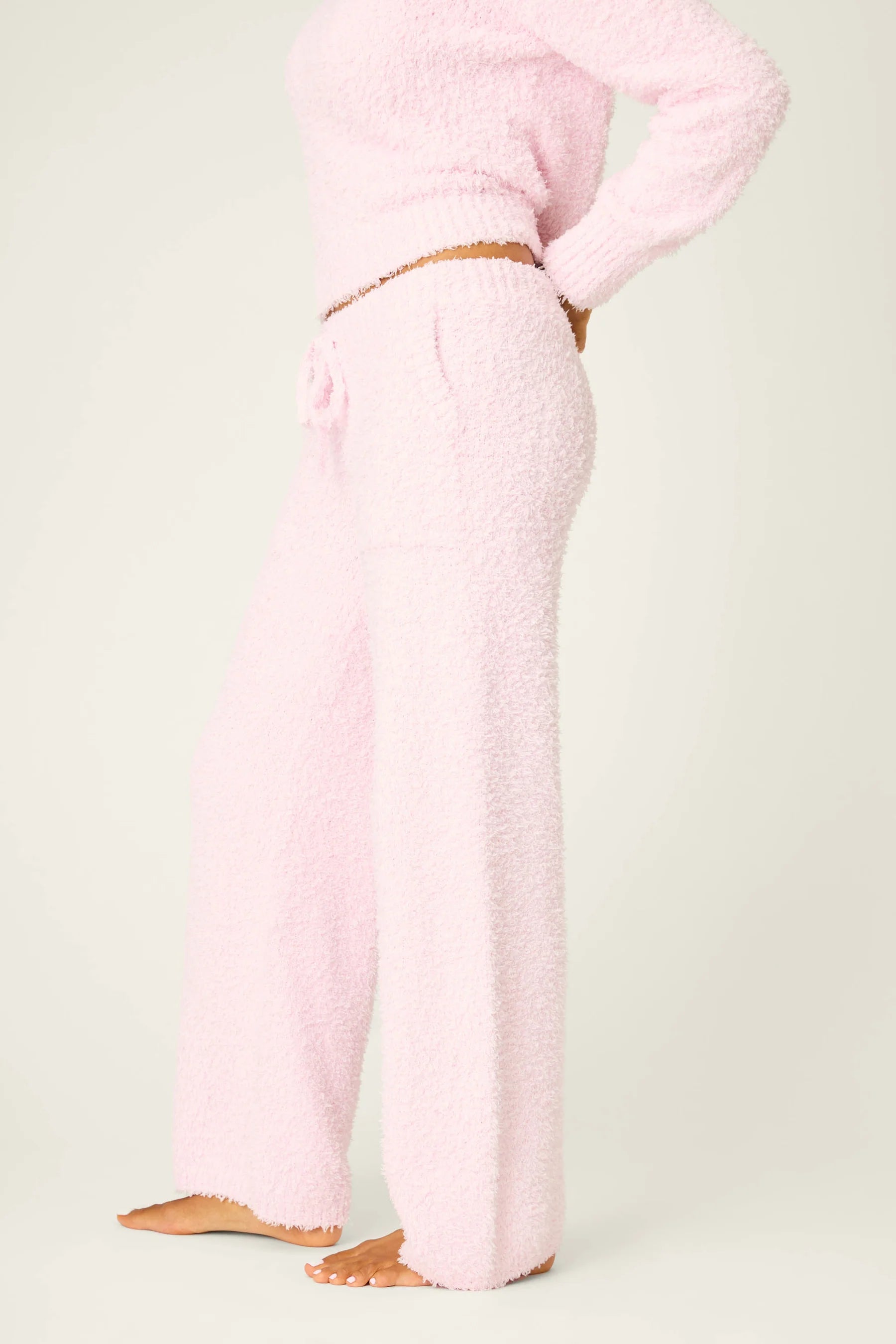 Bundle Up Boucle Open Leg Pant - Pink | P.J. Salvage
