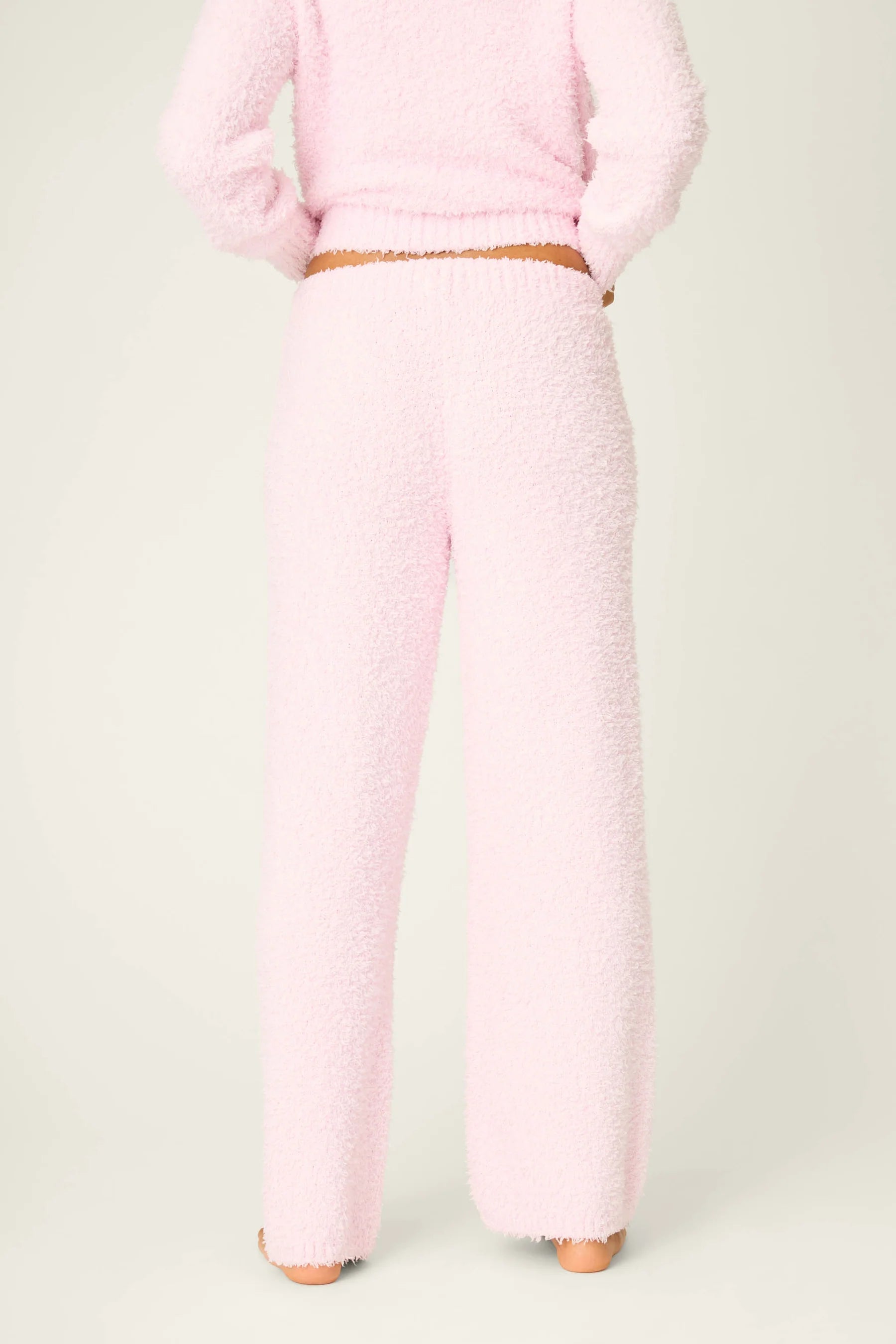Bundle Up Boucle Open Leg Pant - Pink | P.J. Salvage
