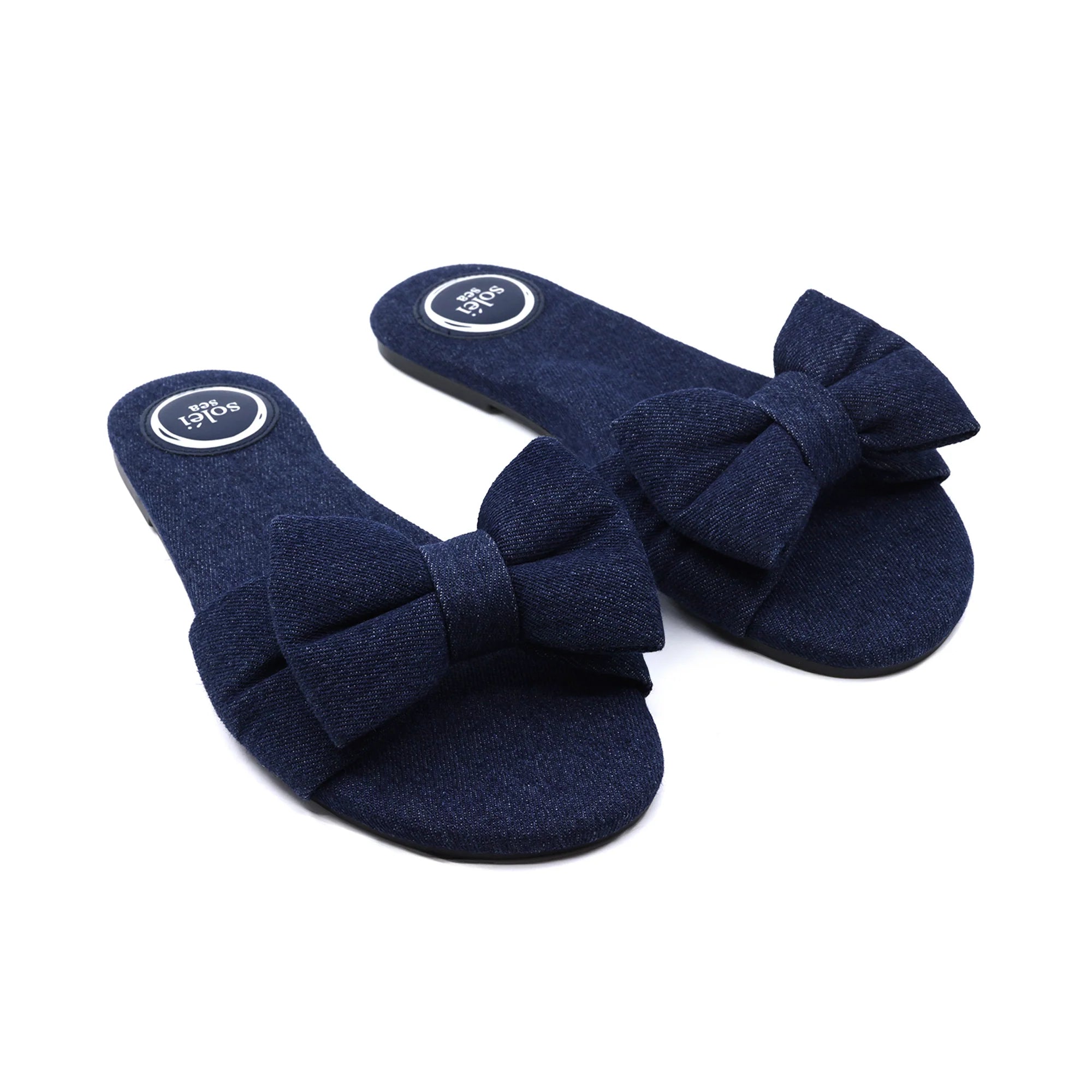Rafie Bow Sandals - Denim Blue | Solei Sea