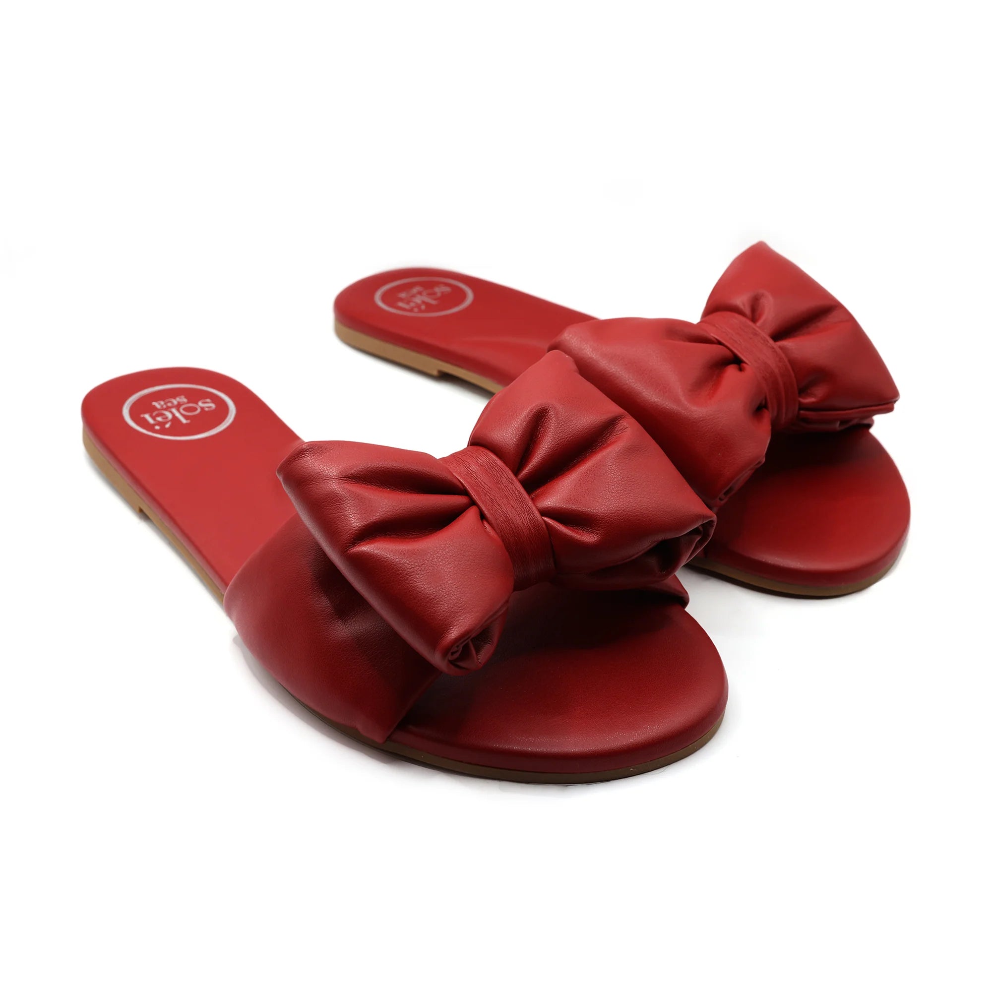 Rafie Bow Slide Sandal - Poppy | soléi sea