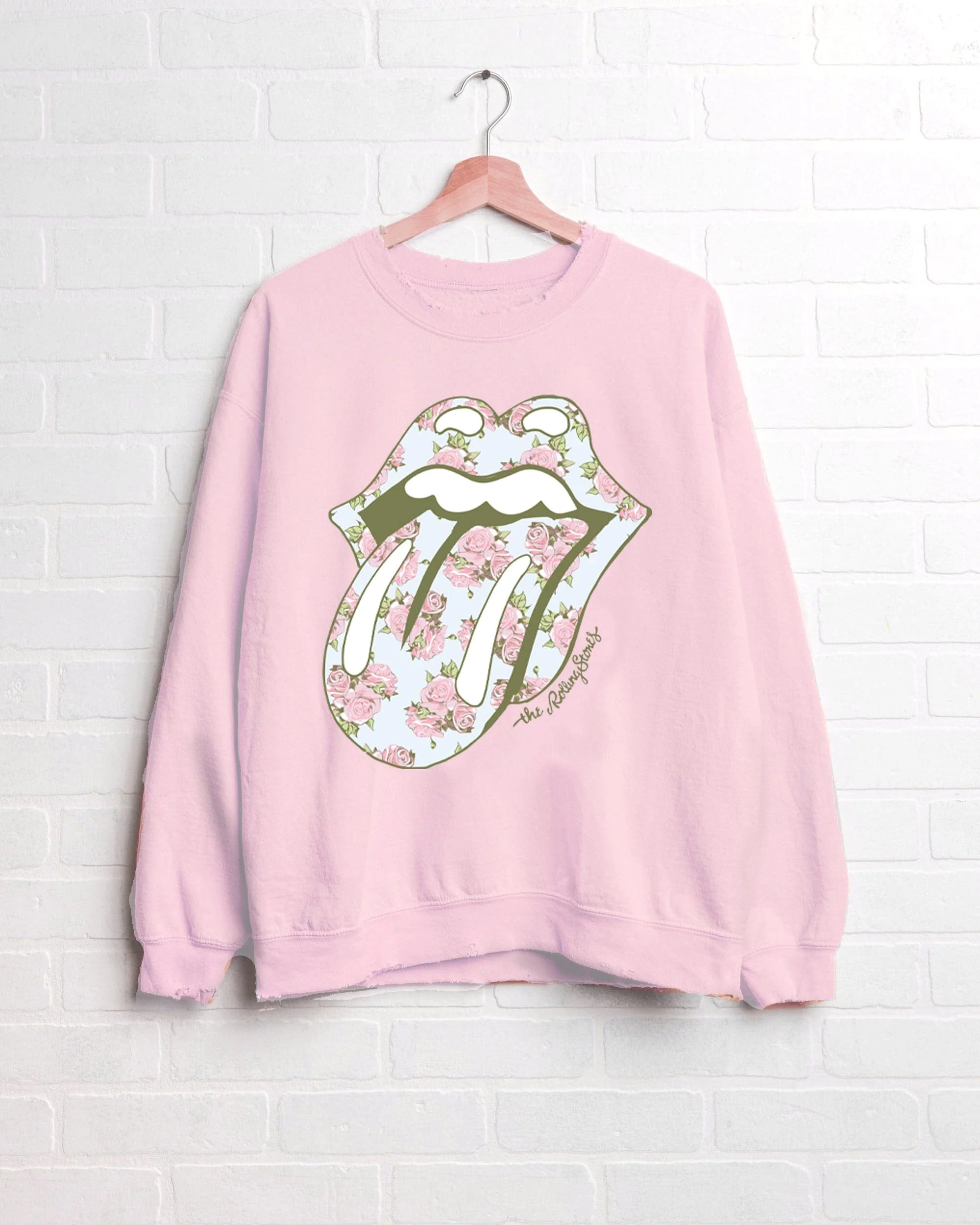 Rolling Stones Floral Lick Thrifted Sweatshirt