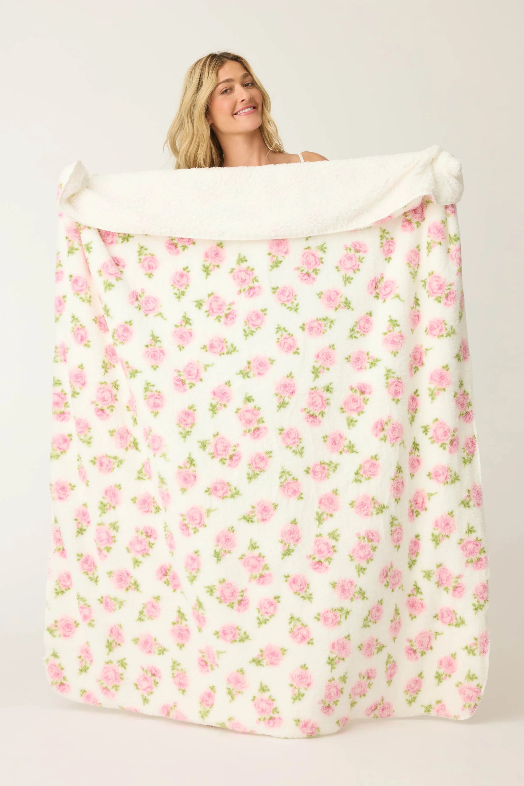 Let's Get Cozy Plush Floral Print Blanket | P.J. Salvage