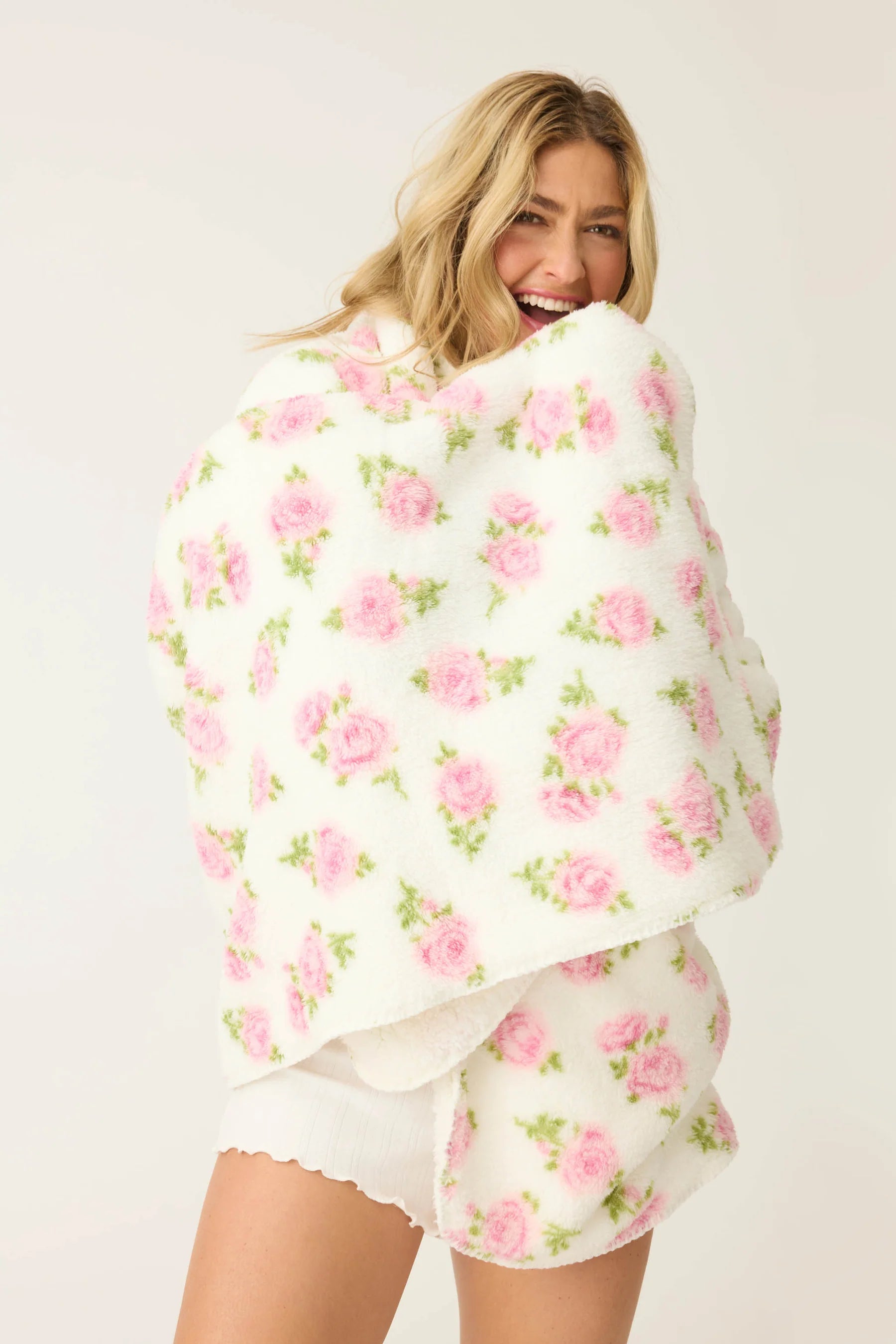 Let's Get Cozy Plush Floral Print Blanket | P.J. Salvage
