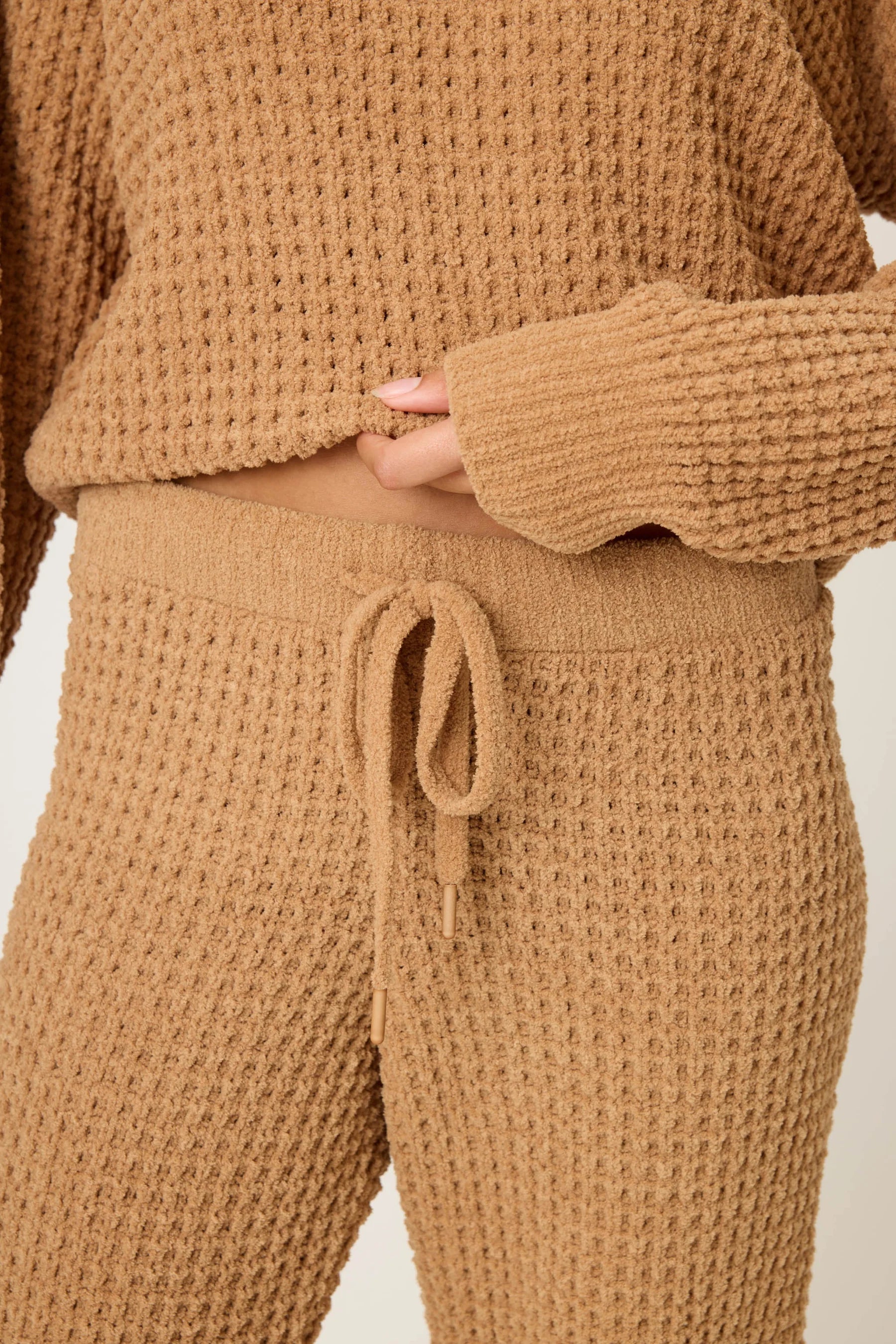 Chenille Waffle Caramel Banded Pants | P.J. Salvage