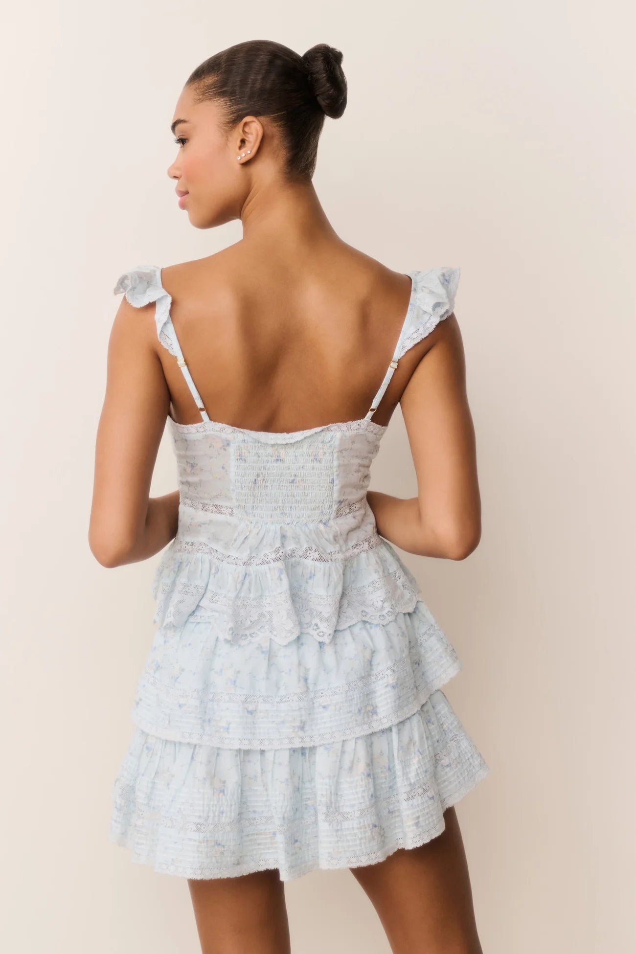 Ruffle Mini Skirt - Snowdrop Blue | LoveShackFancy