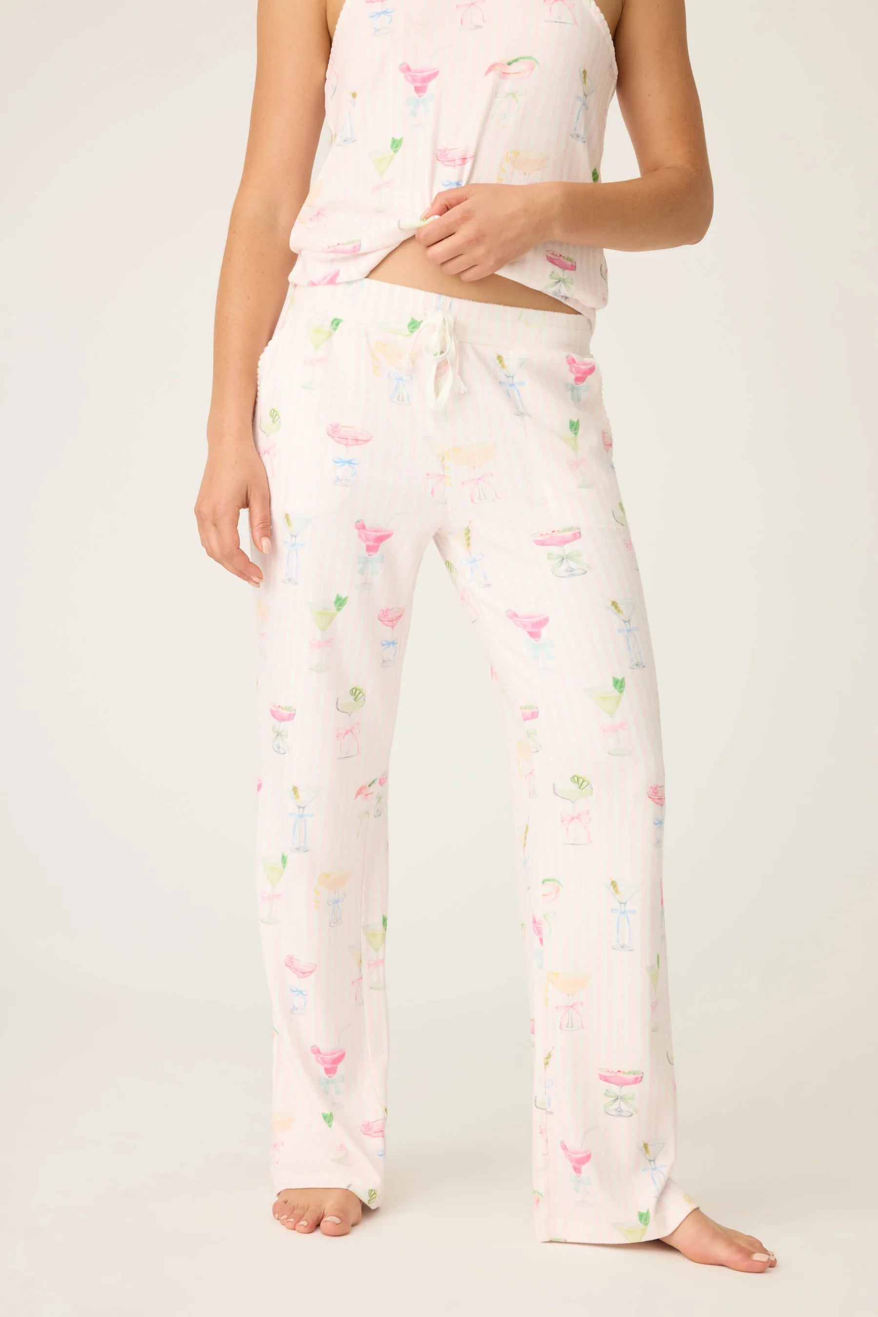 Pretty Punch Cocktail Print Open Leg Pants | P.J. Salvage