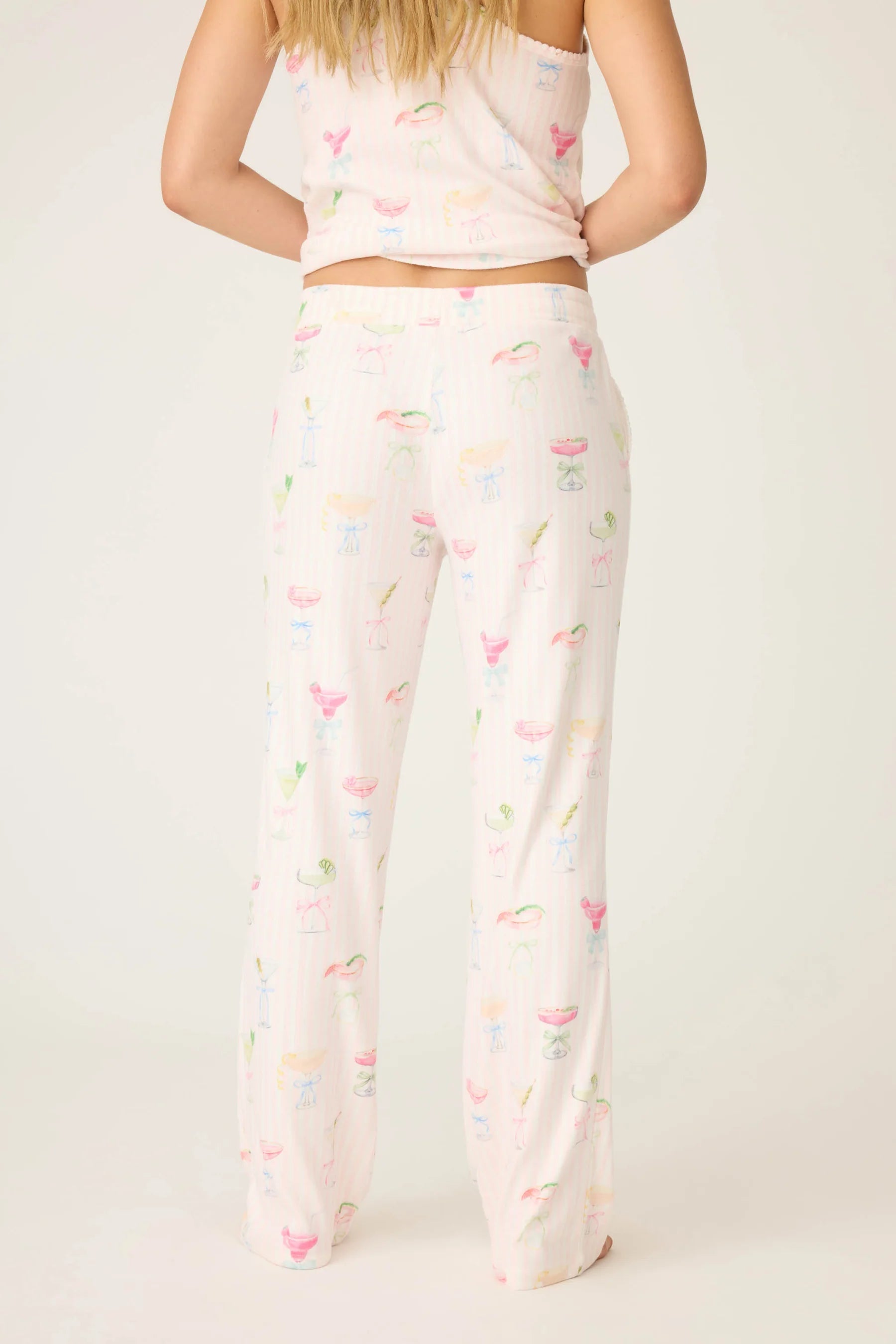 Pretty Punch Cocktail Print Open Leg Pants | P.J. Salvage
