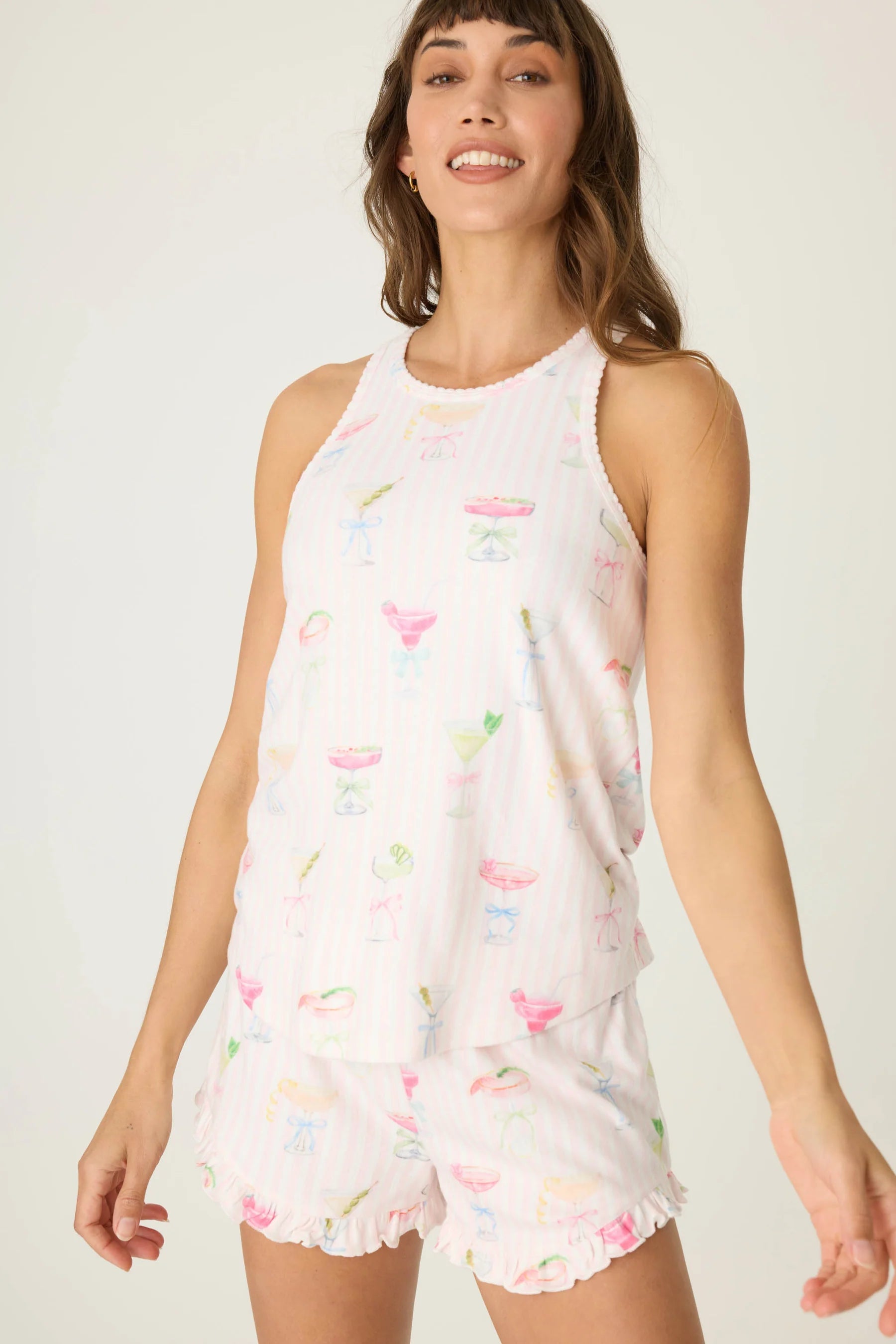 Pretty Punch Cocktail Print Racerback Tank Top | P.J. Salvage