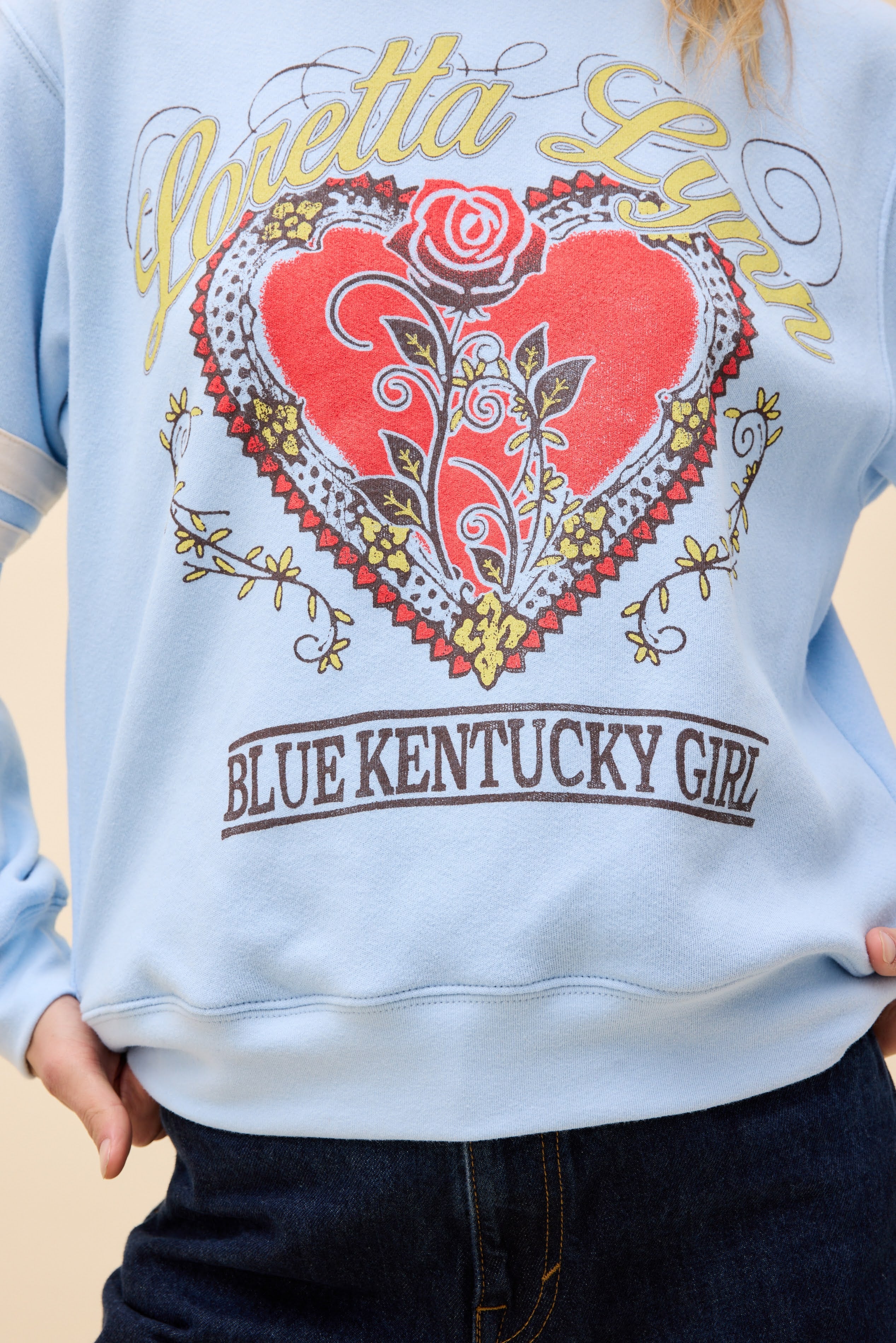 Loretta Lynn Blue Kentucky Girl Varsity Sweatshirt | Daydreamer
