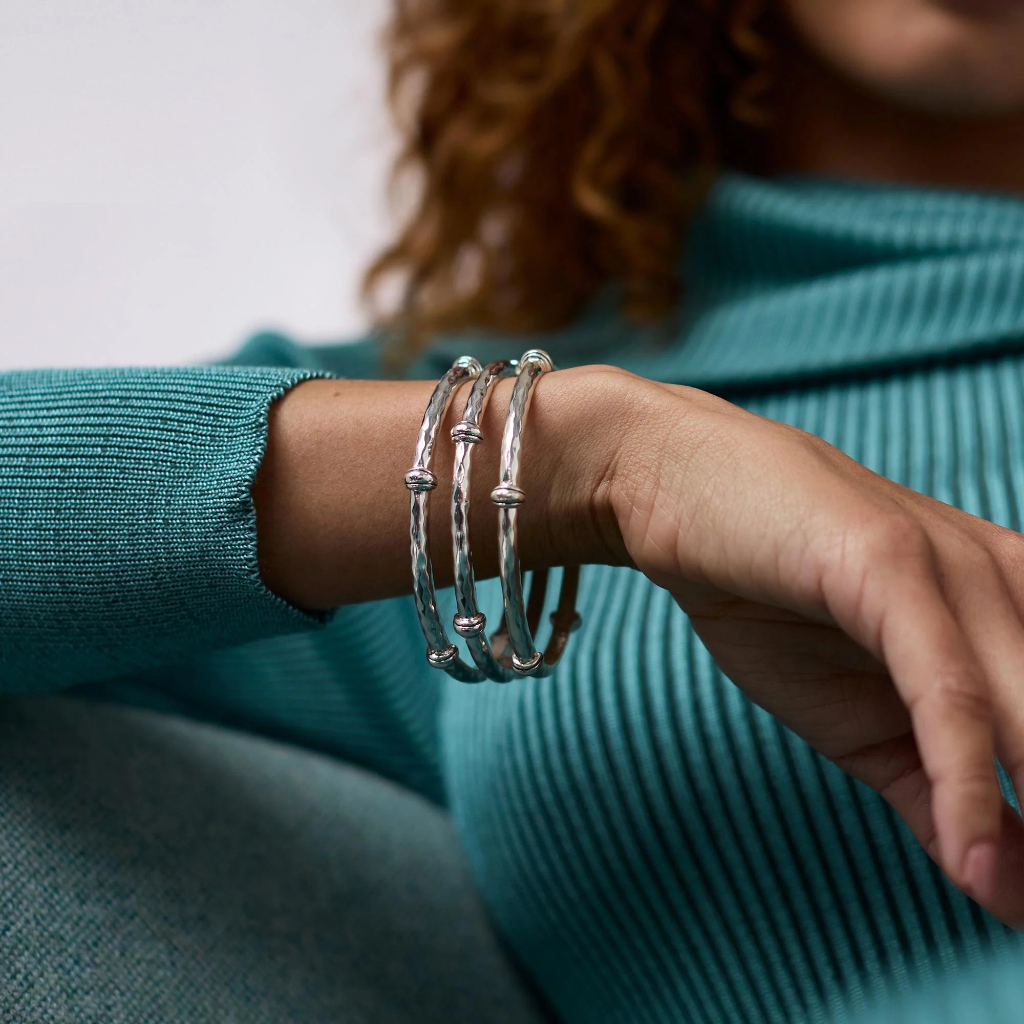 Savannah Silver Bangle Bracelet | Julie Vos