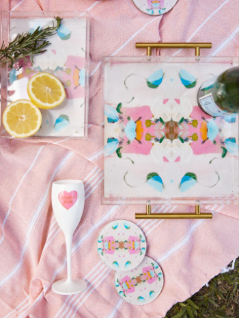 Monets Garden Pink Coaster (Set of 2) | Laura Park x Tart