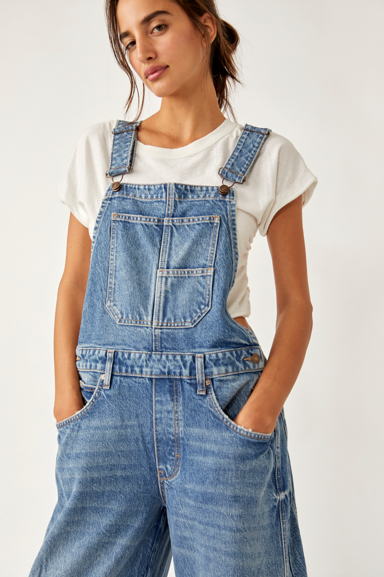 We The Free Good Luck Barrel Overalls