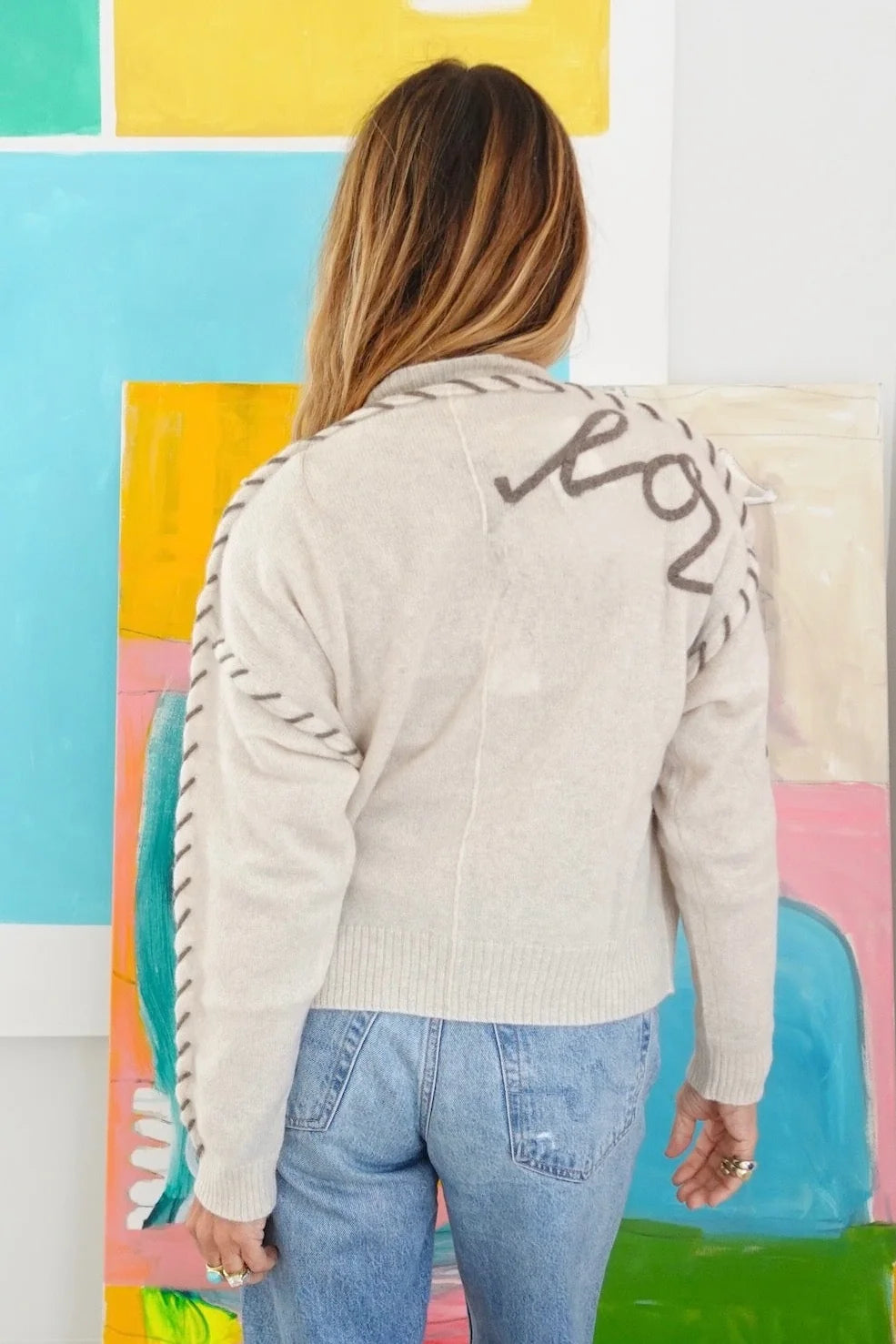 Sienna Cashmere Cardigan - Natural | Kerri Rosenthal