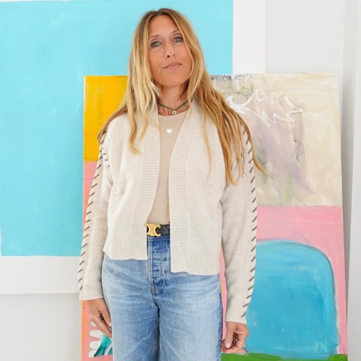 Sienna Cashmere Cardigan - Natural | Kerri Rosenthal