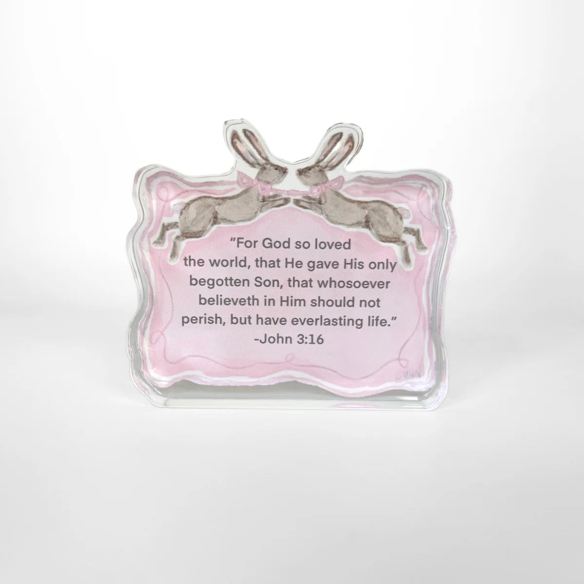 Pink John 3:16 Acrylic Scripture Block | Lauren Dunn