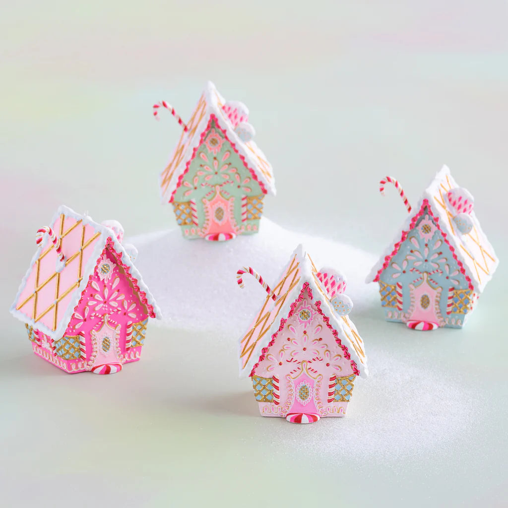 Rainbow Gingerbread Cottage Ornament | Glitterville