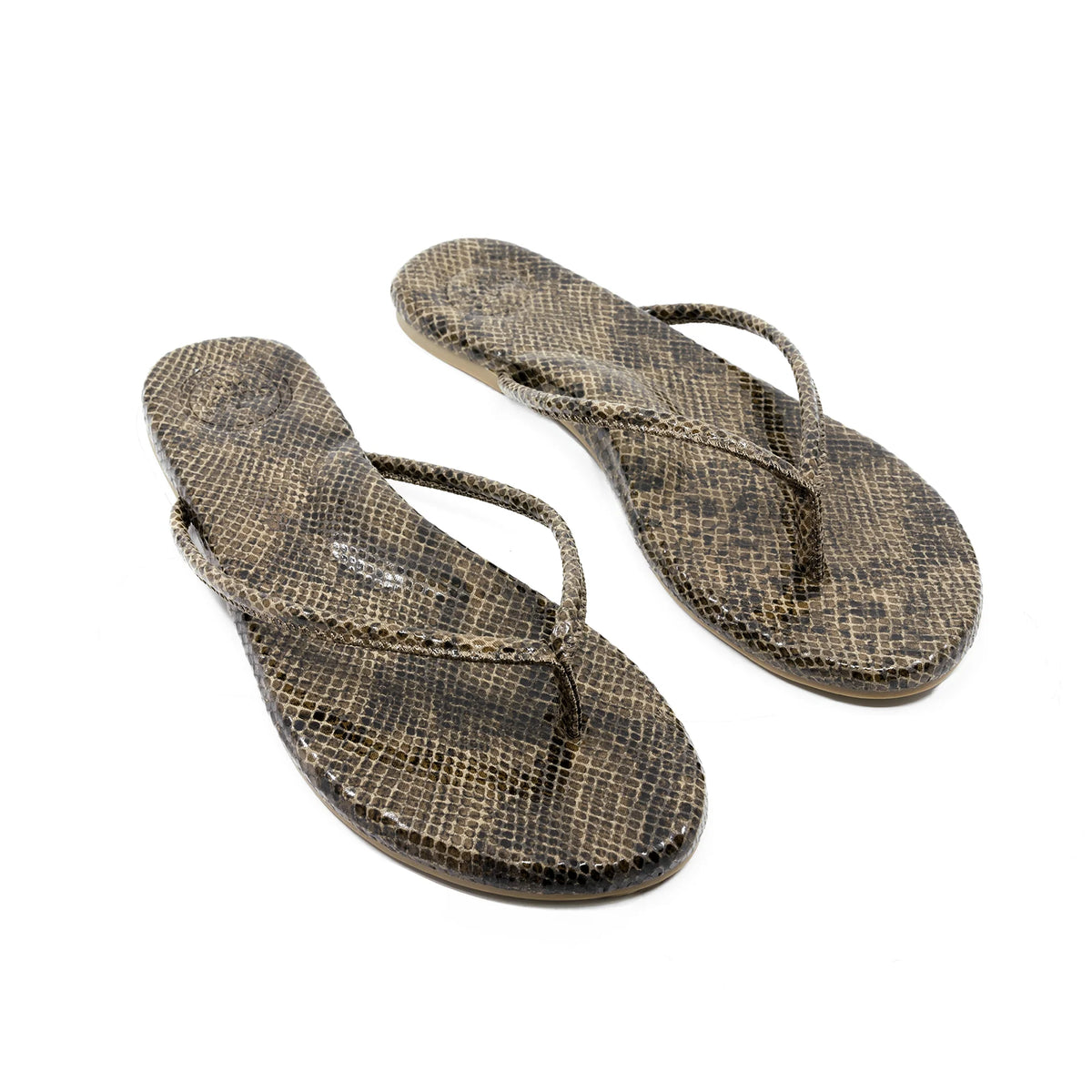 Vivie Stitch Stap Sandal - Brown w/ Lizard | Soléi Sea