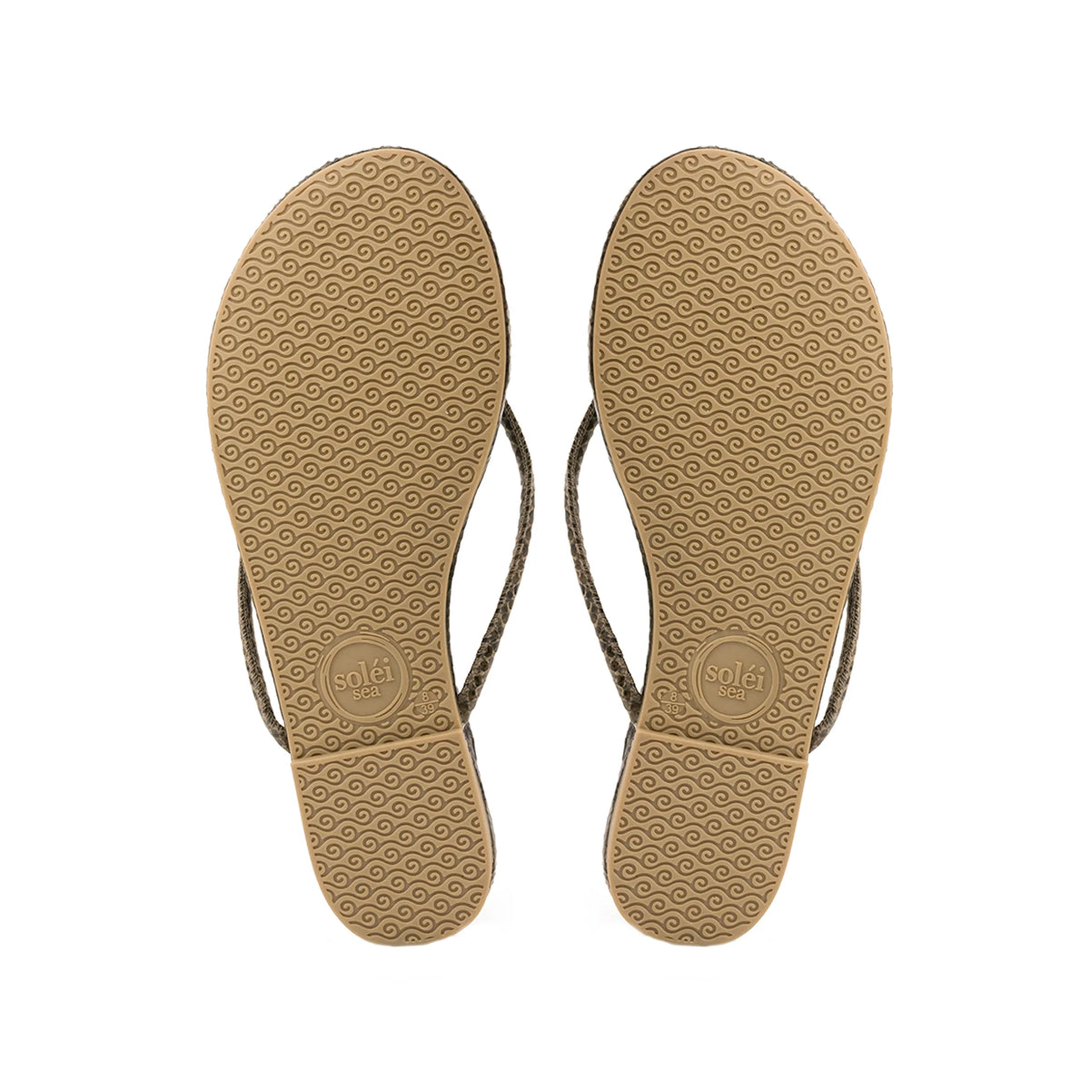 Vivie Stitch Stap Sandal - Brown w/ Lizard | Soléi Sea