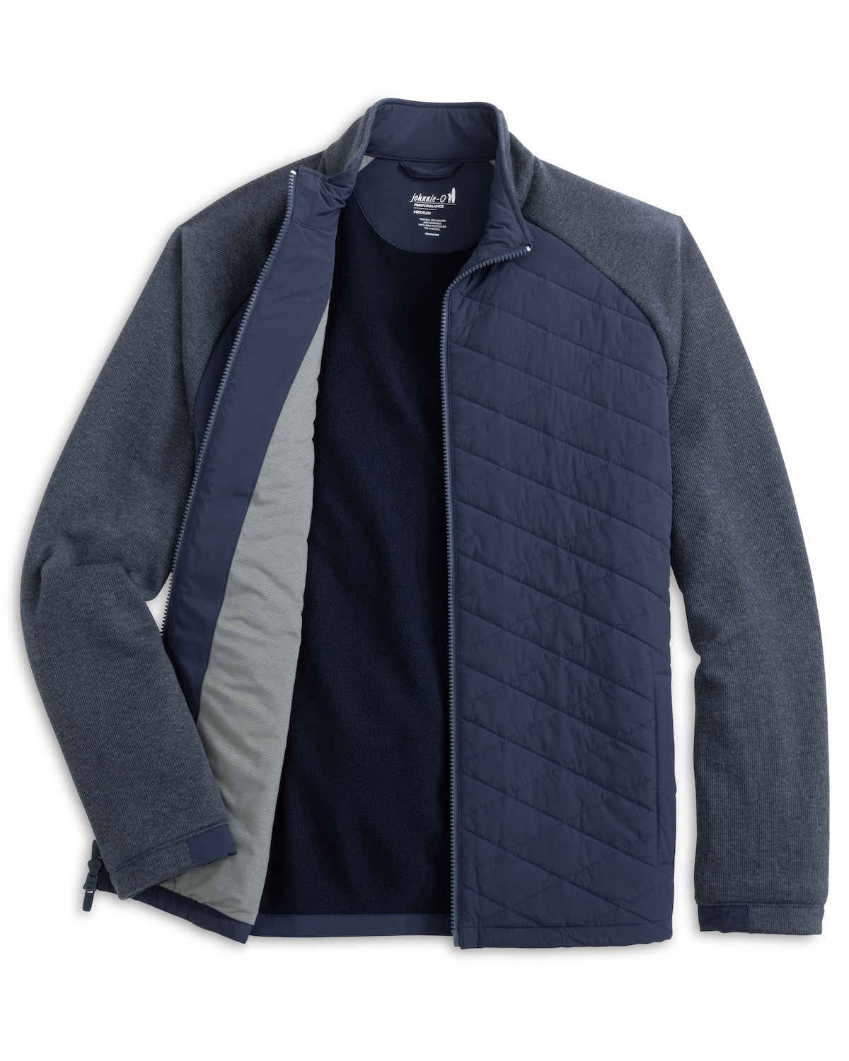 Weller Lightweight Mixed Media Fleece Jacket - Navy | Johnnie-O